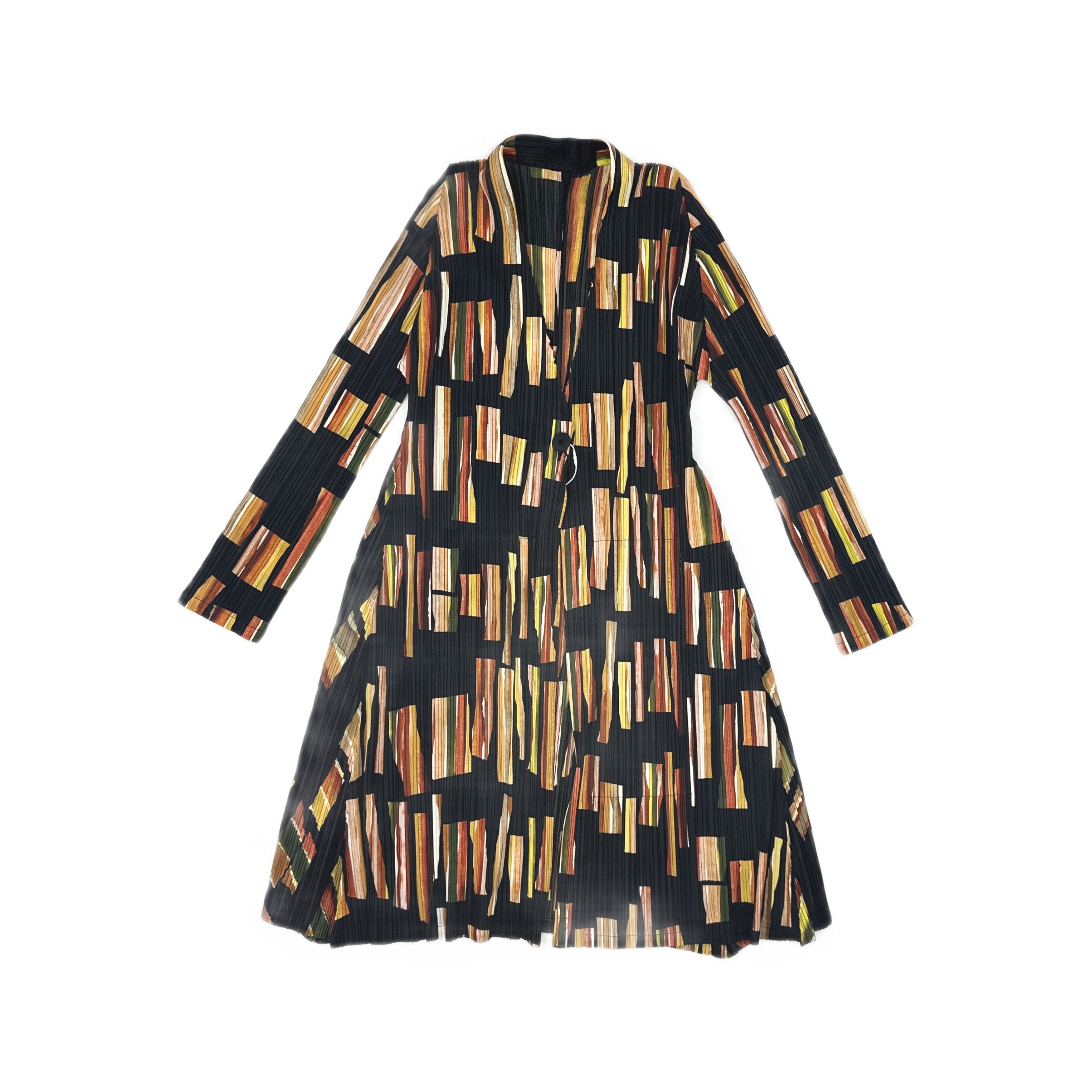 Pleats Please Issey Miyake PLEATS PLEASE ISSEY MIYAKE Striped Pleated Jacket Size 4 Size XL / US 12-14 / IT 48-50 - 1 Thumbnail