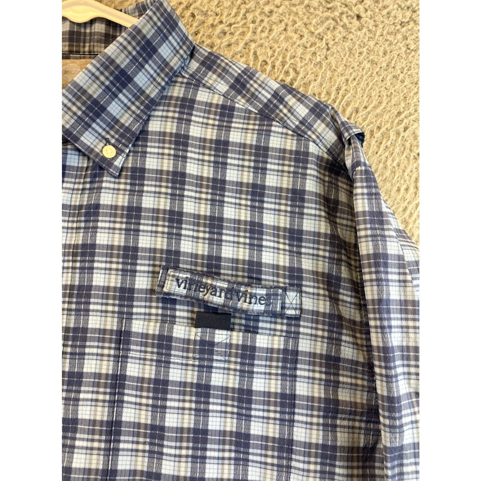 Vineyard Vines VINEYARD VINES Men’s Button-Up Shirt L Blue Check Whale Logo Long Sleeve Casual Fall Spring Winter Size US L / EU 52-54 / 3 - 6 Thumbnail