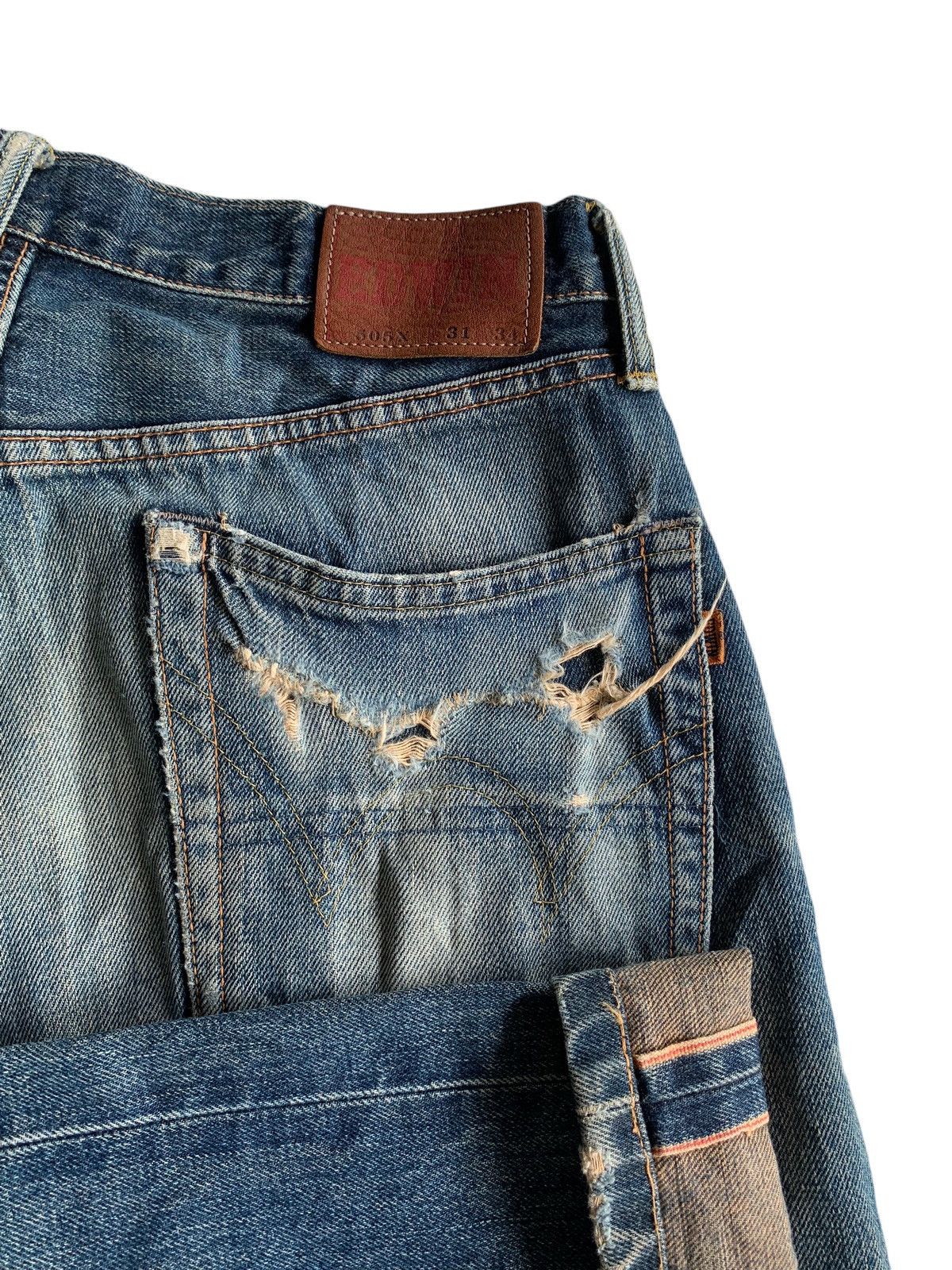Japanese Brand × Kapital × Vintage Vintage Edwin 505X Redline Selvedge Distressed Denim☠️ Size US 31 - 7 Thumbnail