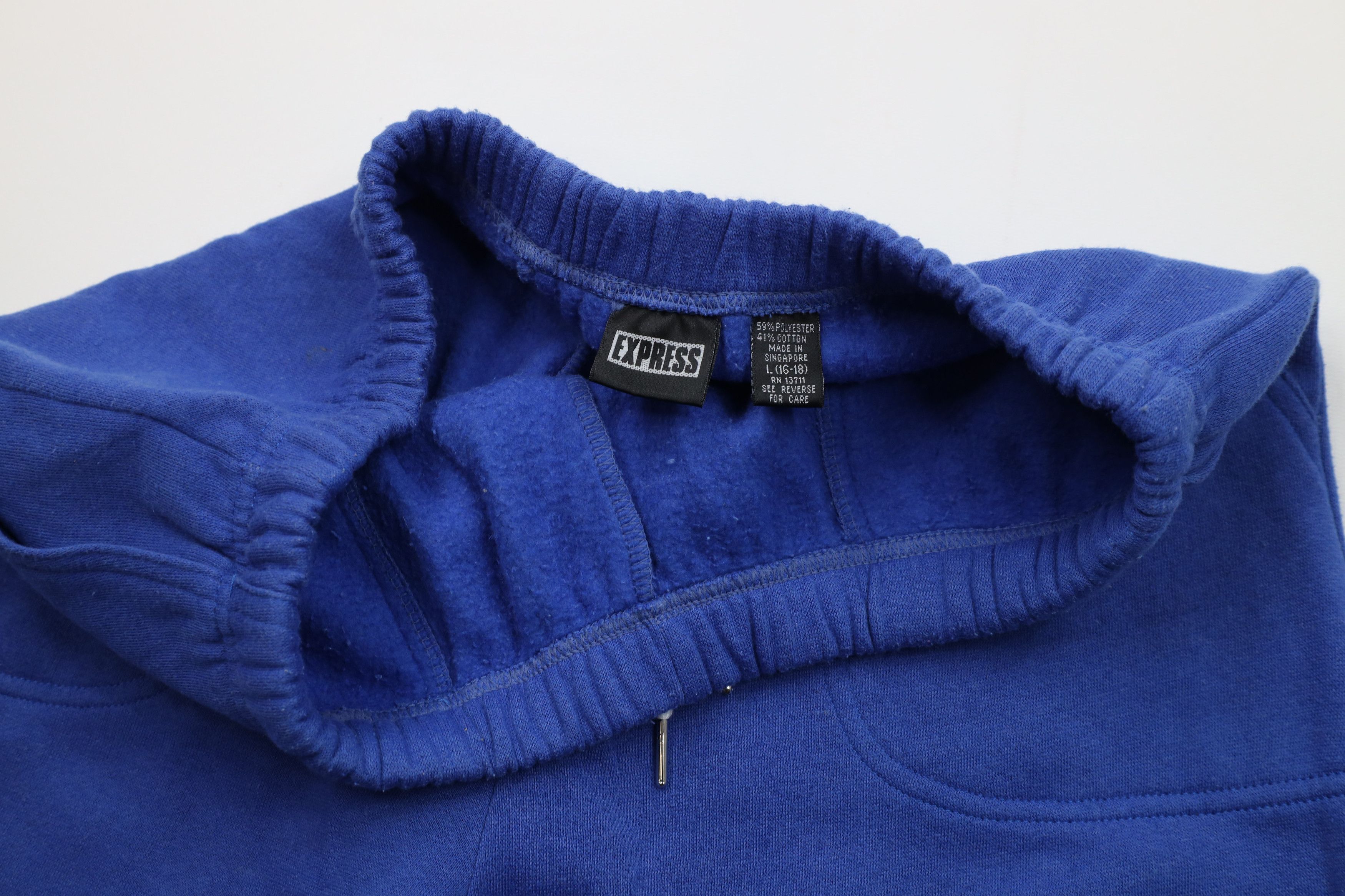 Express Vintage 90s Express Cuffed Sweatpants Joggers Royal Blue Size 29" - 9 Thumbnail
