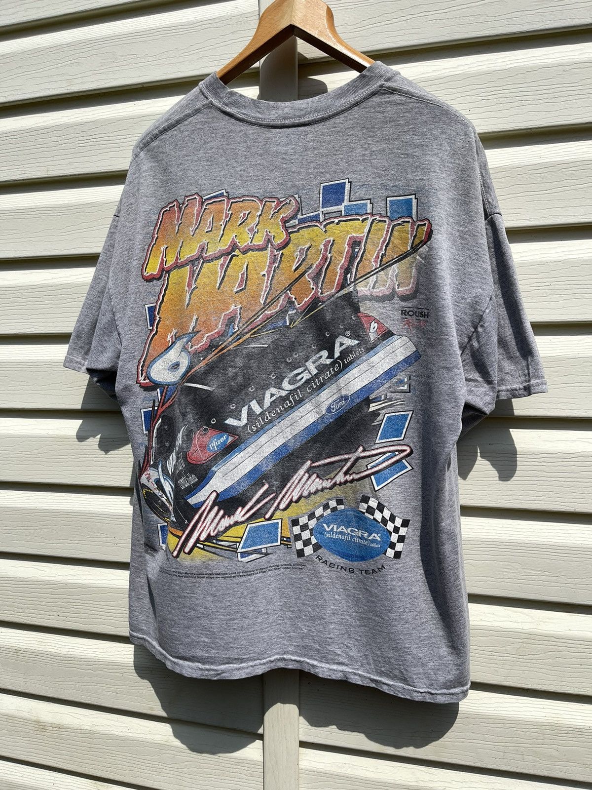 NASCAR 90s Viagra NASCAR Ford Racing Mark Martin Vintage Tee Shirt Size US XL / EU 56 / 4 - 15 Thumbnail
