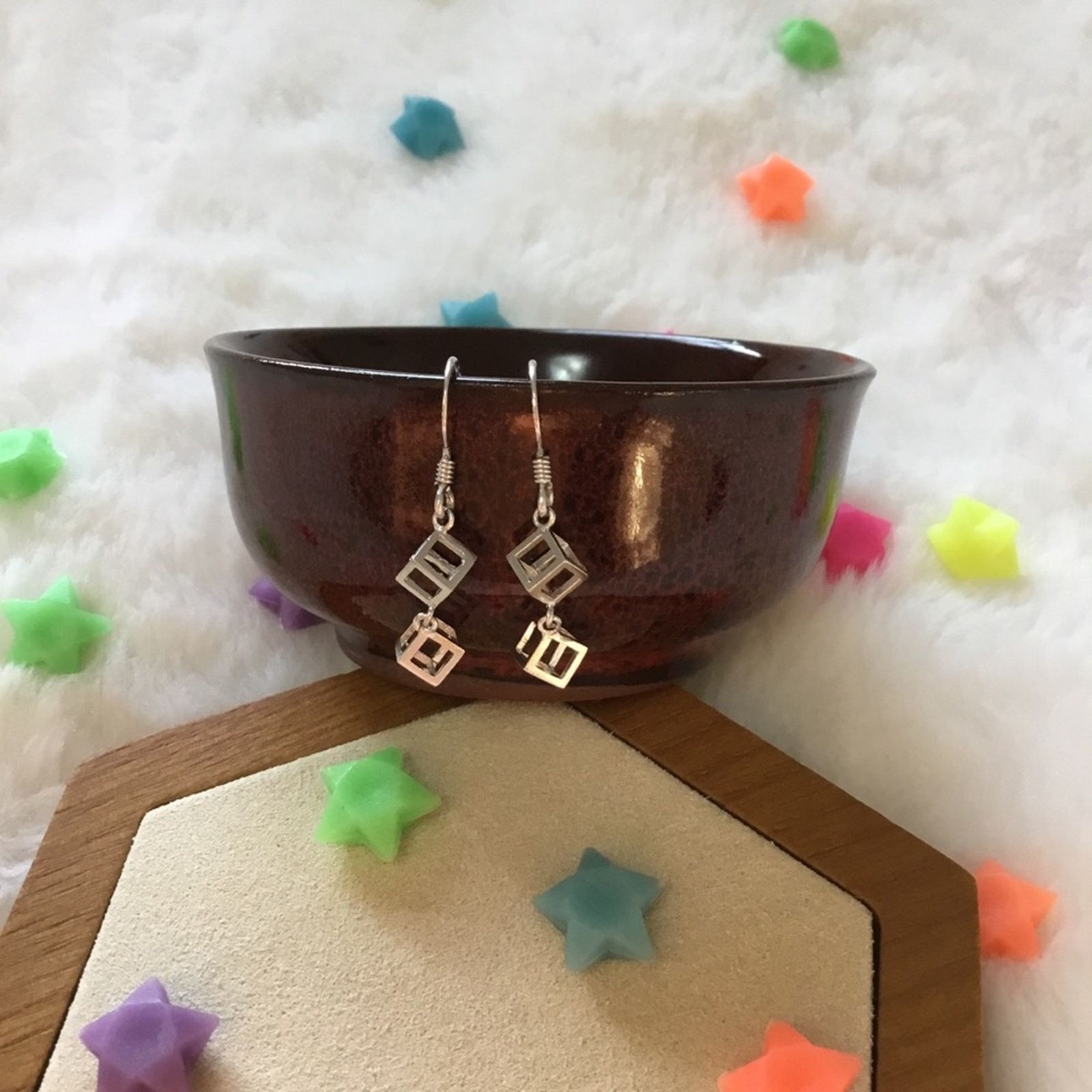 Other Silver Classic Mini Cube Drop Earrings Size ONE SIZE - 3 Thumbnail