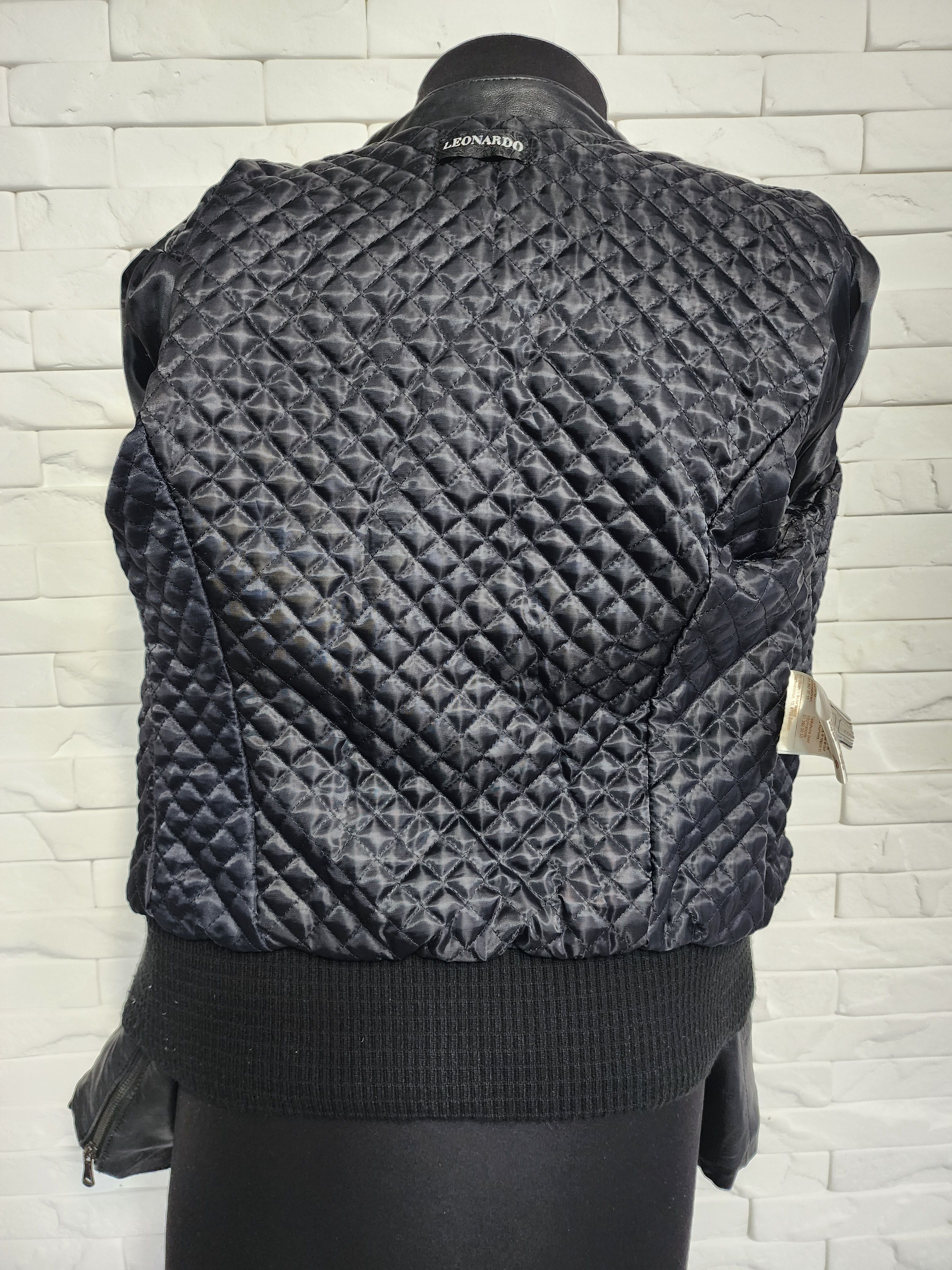 Other Black Leather Women's Jacket: Zippered Stand-Up Collar. Size L / US 10 / IT 46 - 7 Thumbnail