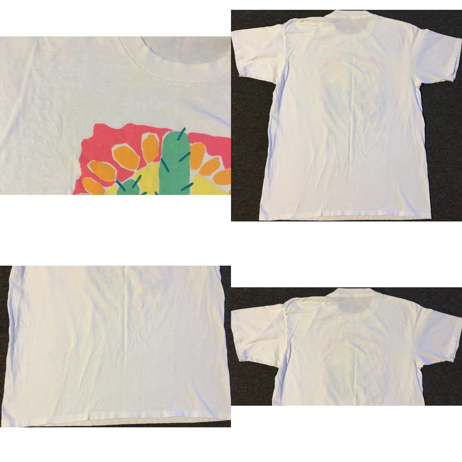 Vintage VINTAGE 90s Arizona Cactus Faded Abstract Art Shirt XL White Sun Palm Trees Beach Grunge 80s Mens T-Shirt Size US XL / EU 56 / 4 - 8 Thumbnail
