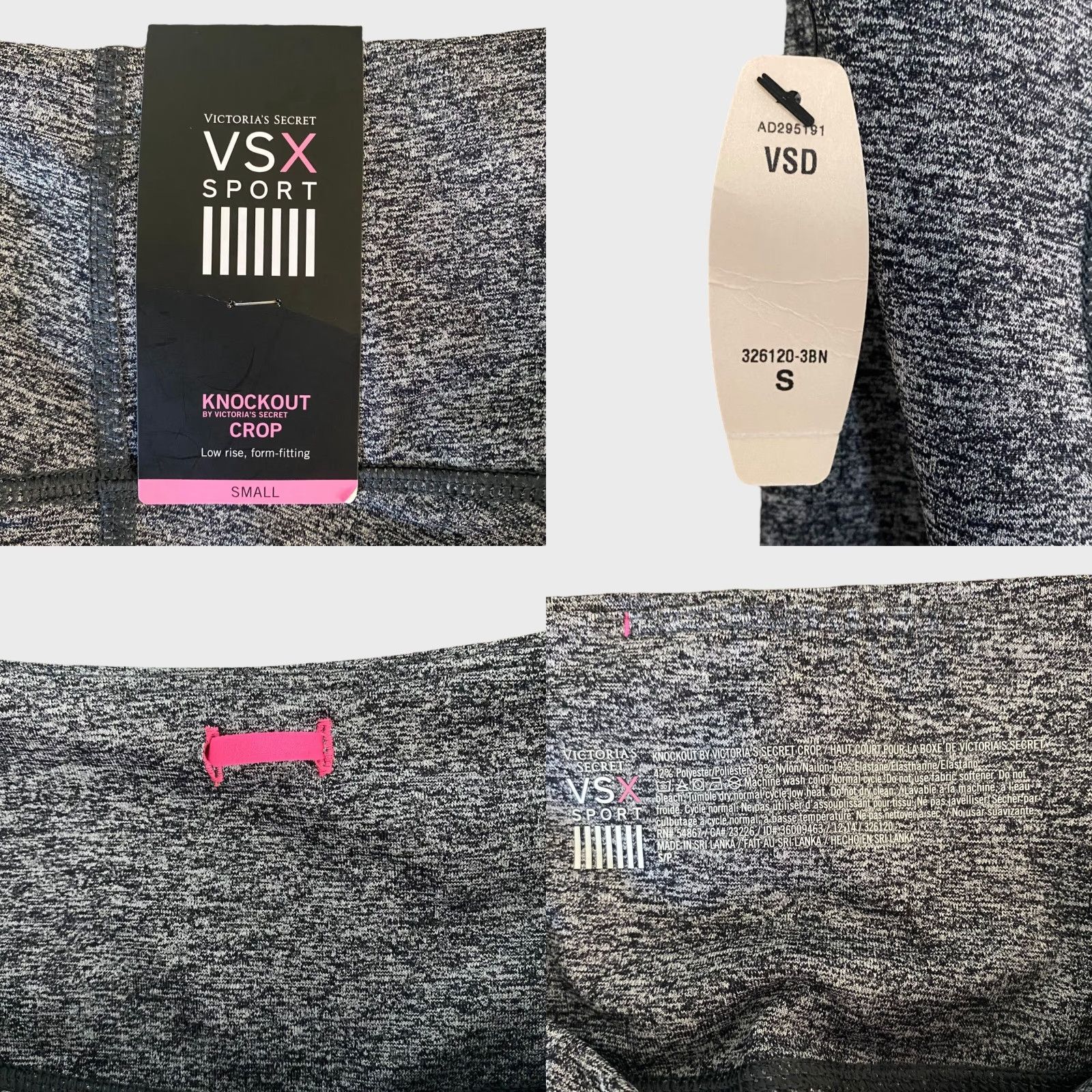 Victoria's Secret Victoria's Secret Knockout Crop Leggings Women's Small Gray Athletic Stretch New Size 28" / US 6 / IT 42 - 8 Thumbnail