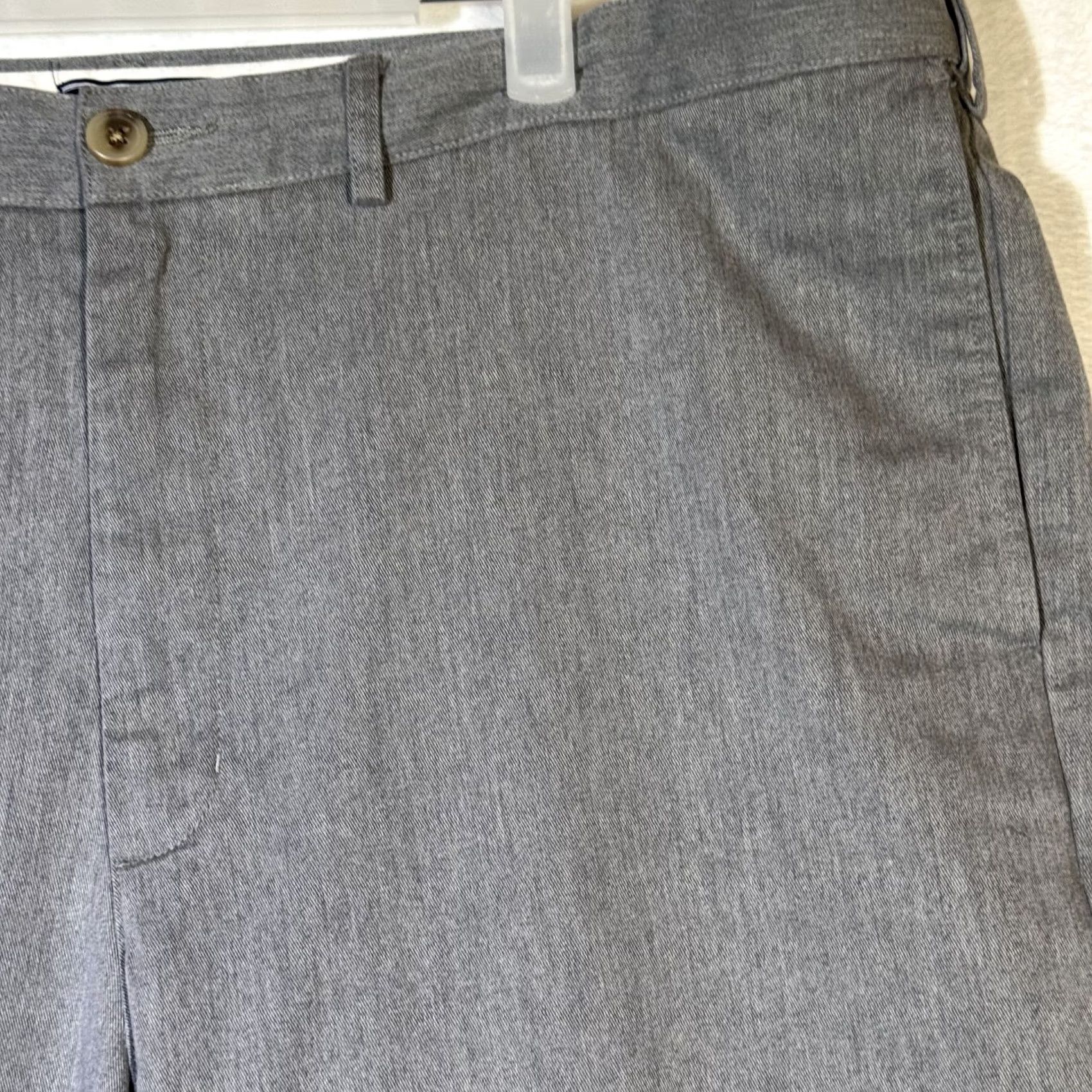 Lands' End Lands' End Men's Gray 100% Cotton Straight-Leg Pants, Size 42 — Classic Dress Pants, Regular Fit, Flat Front, Breathable, Machine Washable Size US 42 / EU 58 - 5 Thumbnail
