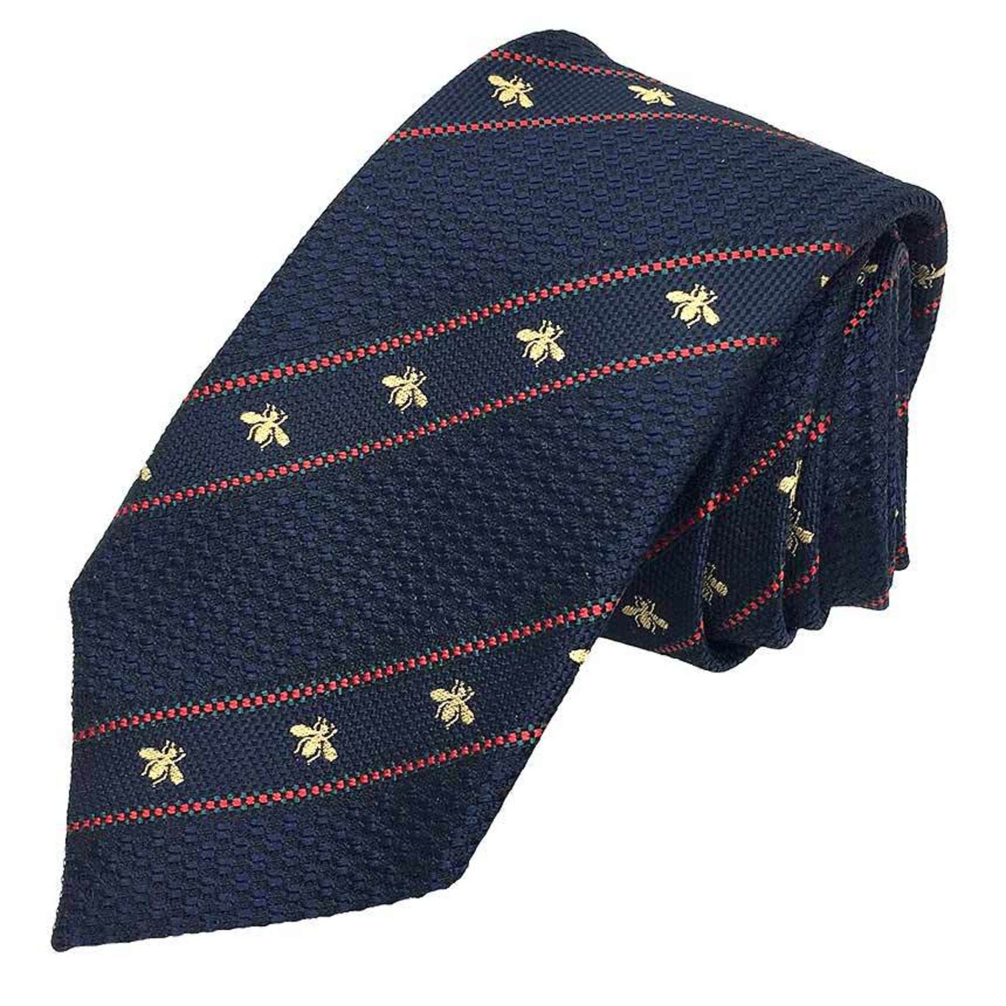 Gucci Gucci tie Bee stripe silk navy men's Size ONE SIZE - 1 Thumbnail