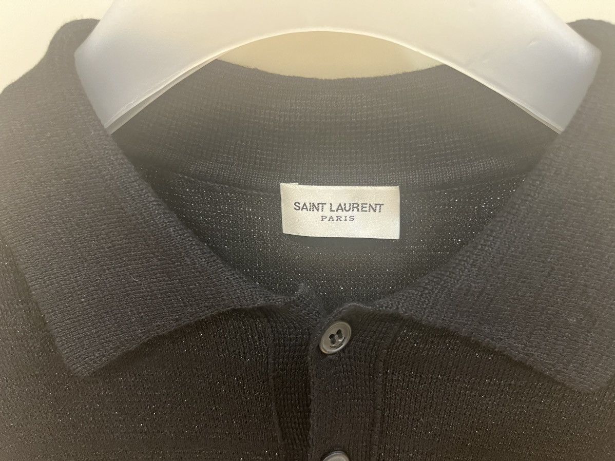Saint Laurent Paris Black and silver Lurex polo T shirt size m Size US M / EU 48-50 / 2 - 15 Thumbnail