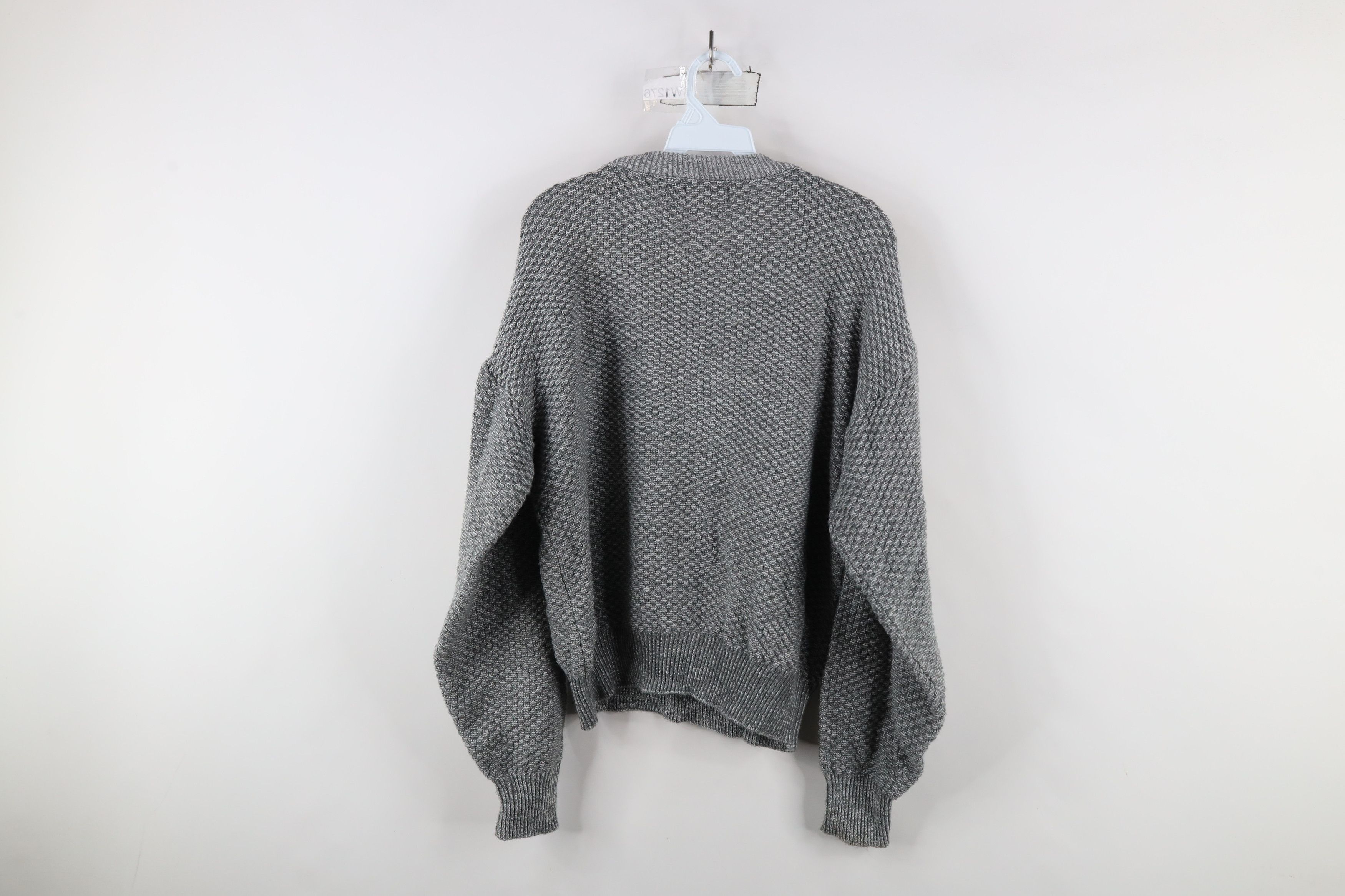 Vintage Vintage 90s Streetwear Trim Thermal Knit Crewneck Sweater Size L / US 10 / IT 46 - 6 Thumbnail