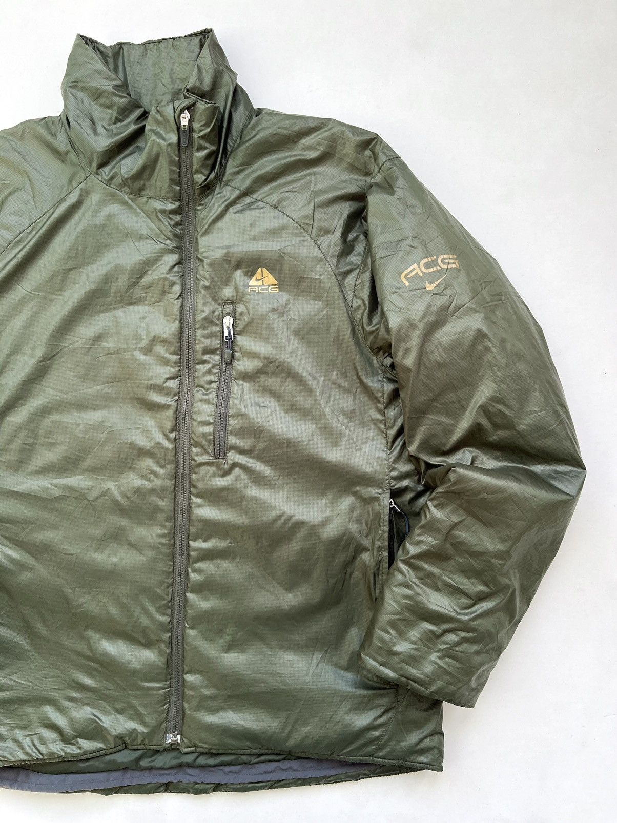 Nike ACG 🔥F/W08 Nike ACG Asymmetrical Zip Puffer Olive Jacket Size US L / EU 52-54 / 3 - 5 Thumbnail
