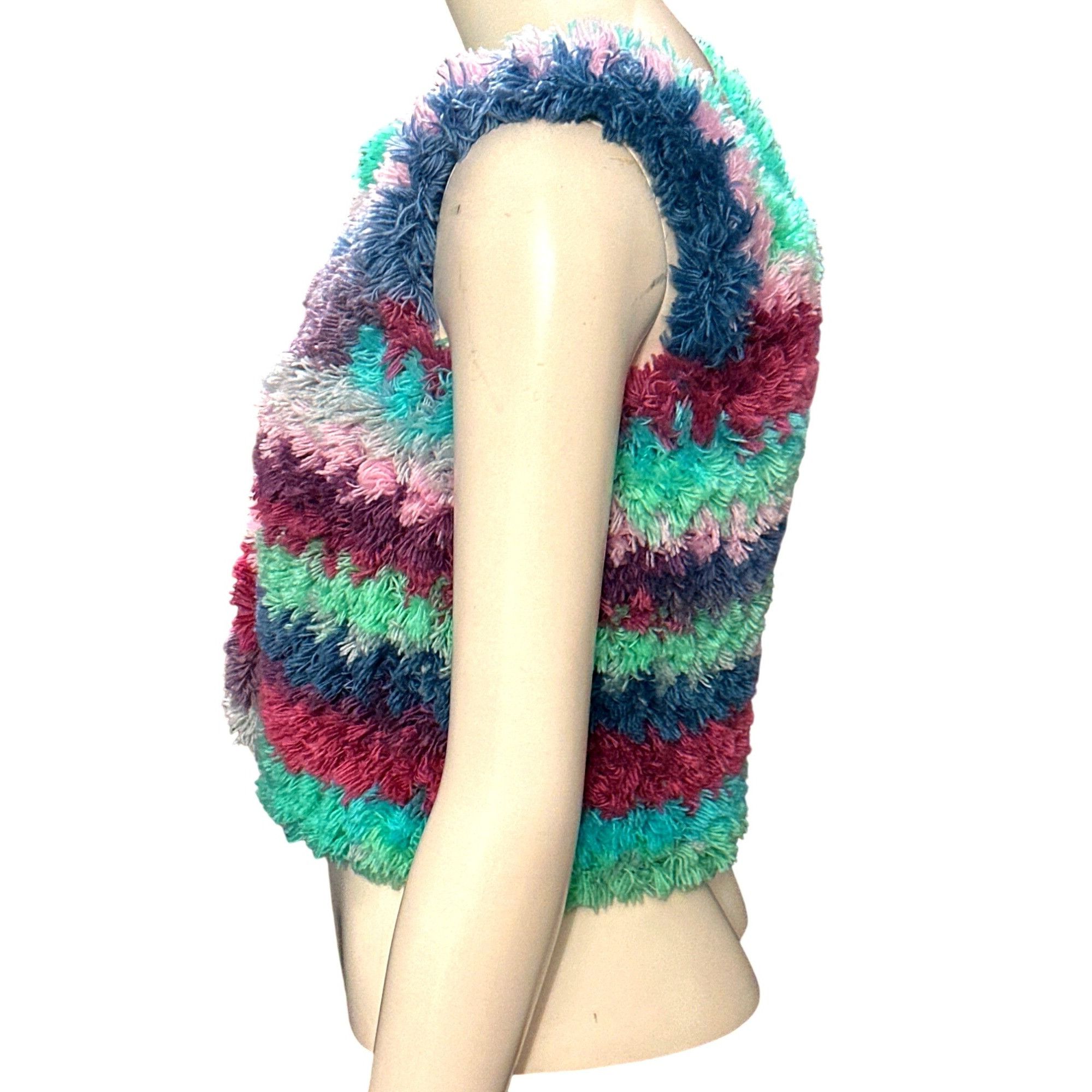 Other CCC Handmade Fluffy Striped Vest Soft Furry Texture Cozy Sle Size XS / US 0-2 / IT 36-38 - 2 Thumbnail