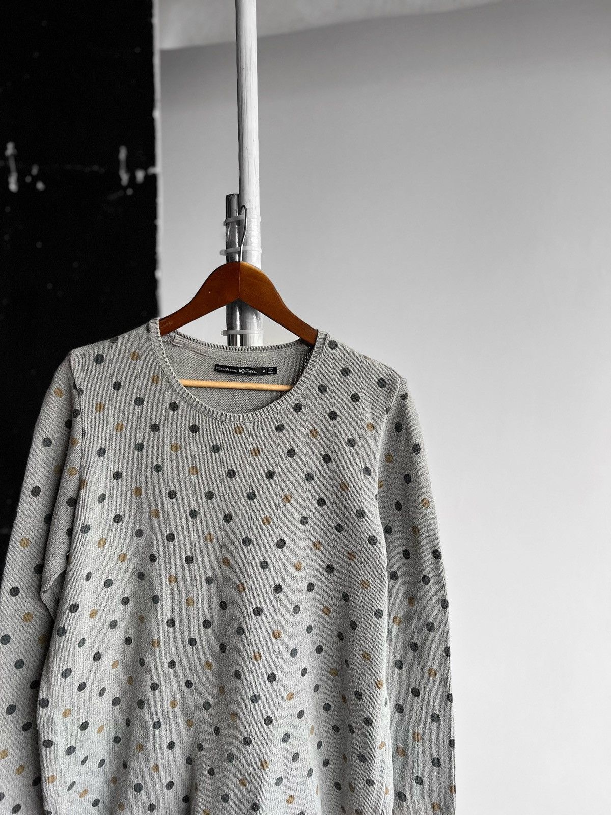 Designer Gudrun Sjoden Womens Gray Polka Dot Cotton Pullover Sweater Size M / US 6-8 / IT 42-44 - 2 Thumbnail