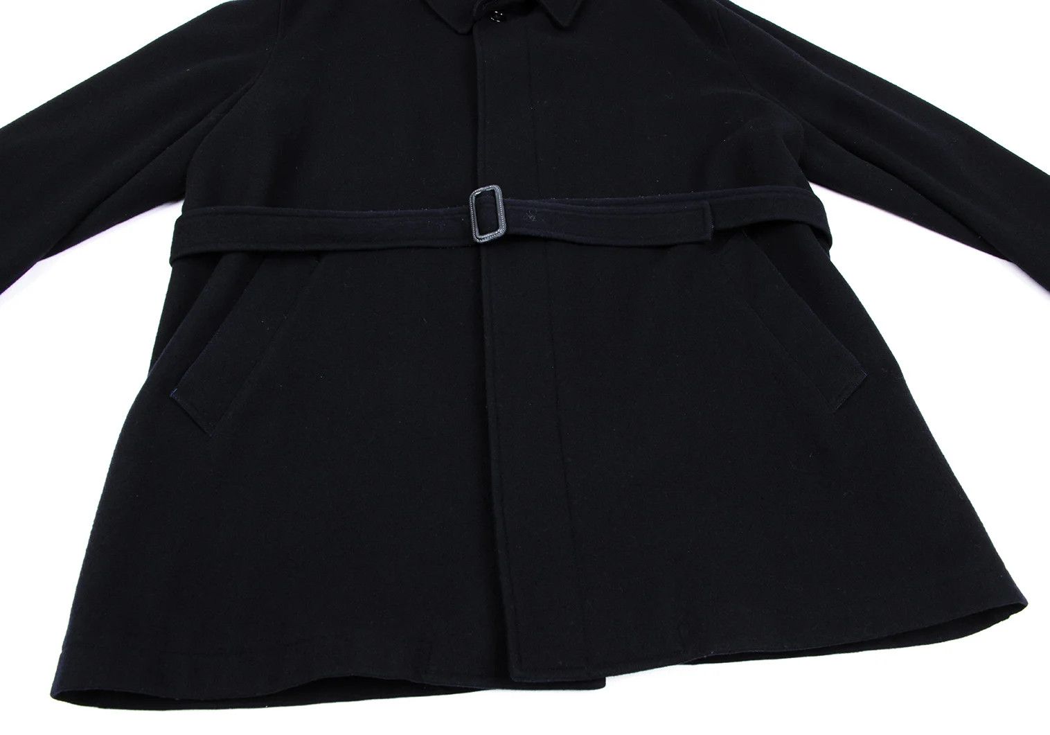 Jean Paul Gaultier Melton Wool Belted Half Coat in Navy Blue Size 3 Size US L / EU 52-54 / 3 - 10 Thumbnail