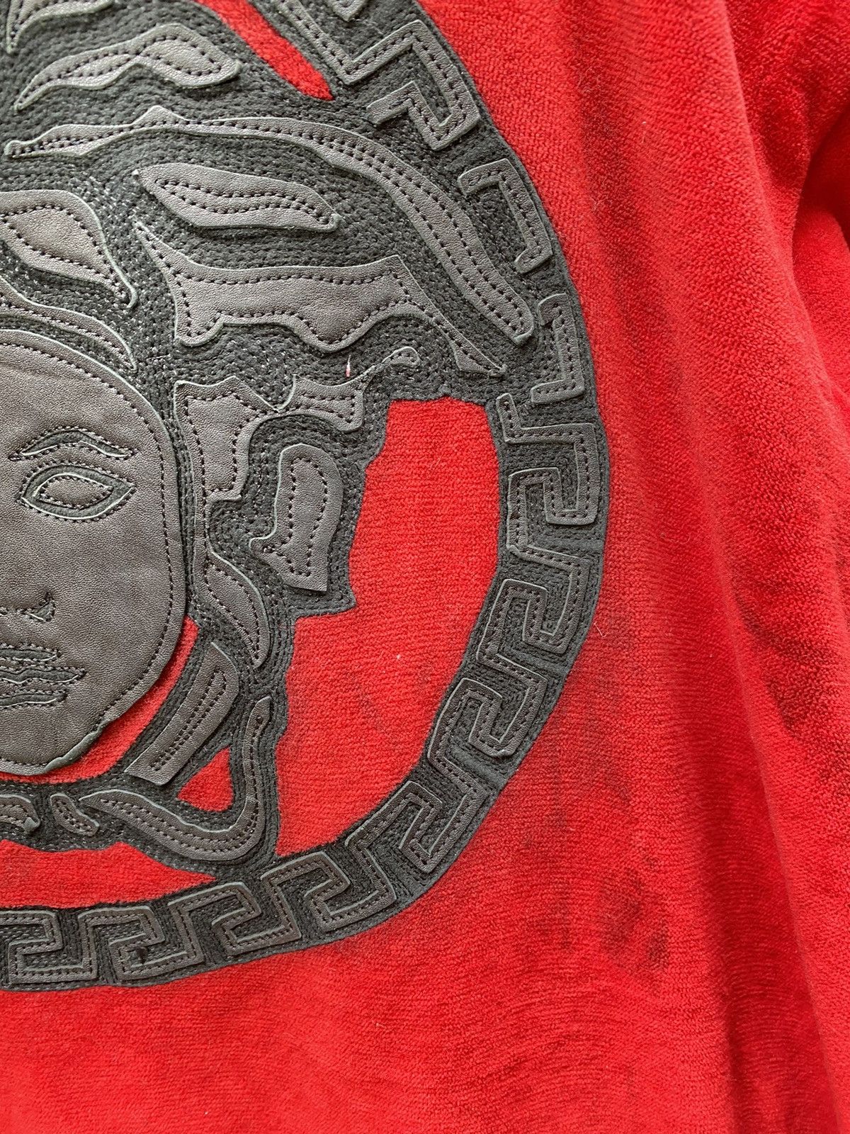Versace Versace Velour Track Jacket with Leather Patch Medusa Size US M / EU 48-50 / 2 - 6 Thumbnail