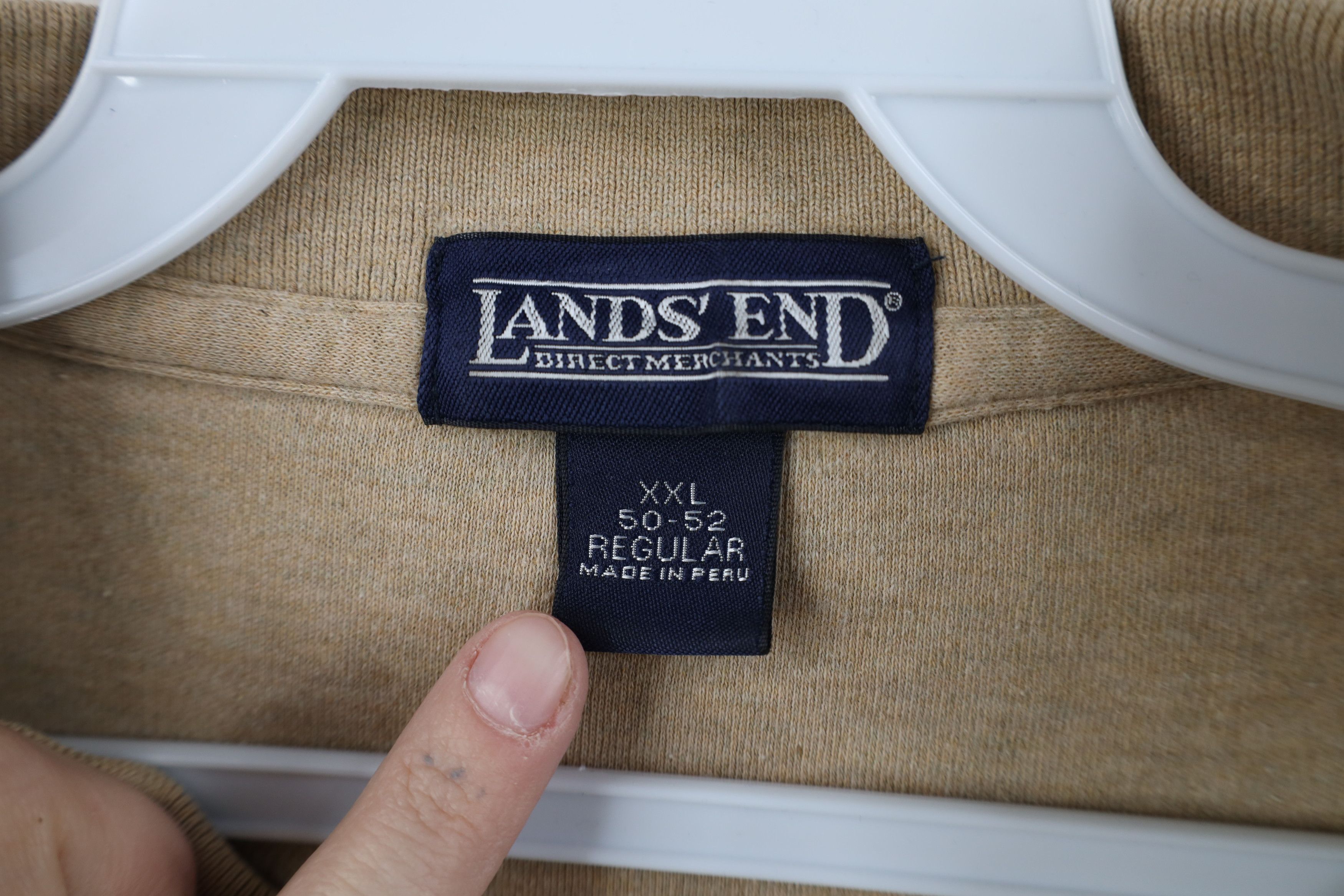 Lands' End Vintage Lands End Cotton Long Sleeve Rugby Polo Shirt Beige Size US XXL / EU 58 / 5 - 8 Thumbnail