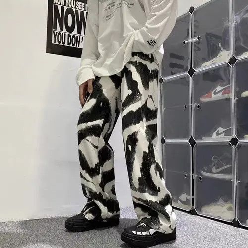 Japanese Brand Japanese tie-dye straight-leg black and white wide-leg jeans Size US 32 / EU 48 - 4 Thumbnail