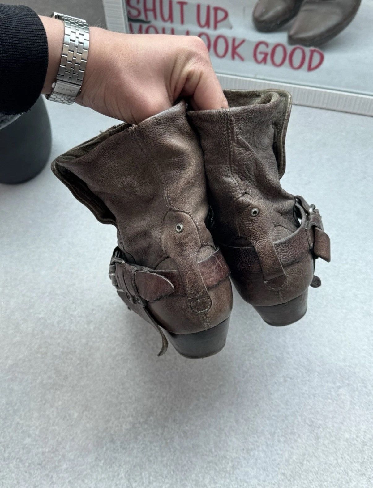 A.S.98 Vintage A.S 98 Airtep Ankle Women Leather Biker Brown Boots Size US 8.5 / IT 38.5 - 8 Thumbnail
