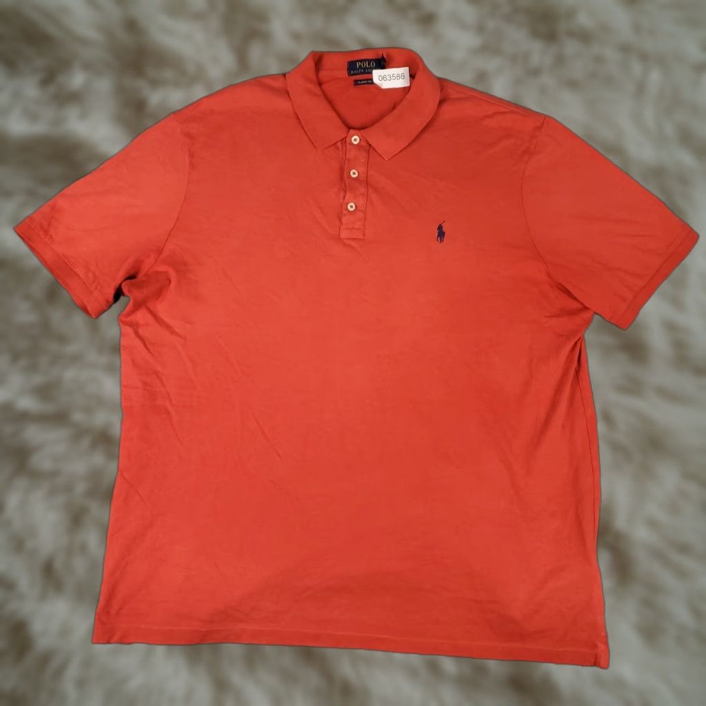 Ralph Lauren Ralph Lauren Polo Shirt Mens XL Red Pony Polo Shirt Short Sleeve Button Collar Cotton Solid Preppy Classic Sports Mens Size US XL / EU 56 / 4 - 1 Thumbnail