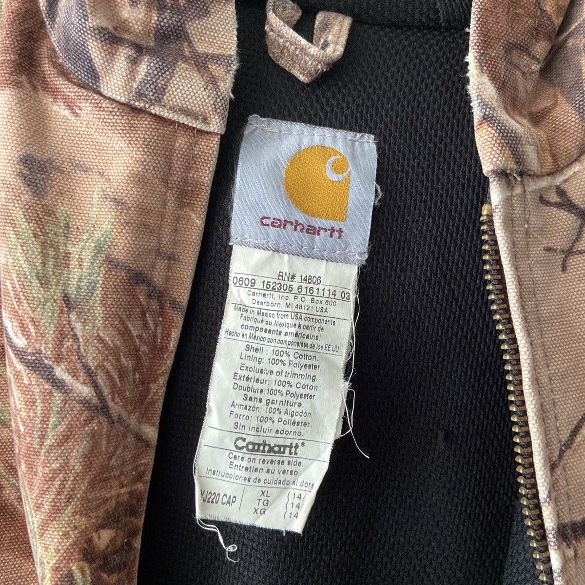 Carhartt 2009 Real Tree Camo Carhartt Hooded Work Jacket Size US S / EU 44-46 / 1 - 6 Thumbnail