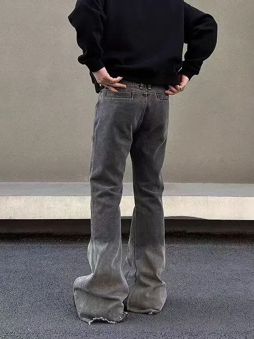 Japanese Brand × Jean Vintage Wash Micro Flare Gray Black Jeans Size US 30 / EU 46 - 3 Thumbnail