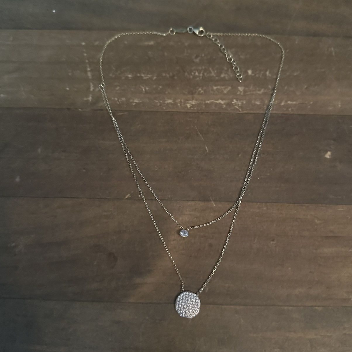 Other Dainty 925 gold layered pave crystal disc necklace Size ONE SIZE - 3 Thumbnail