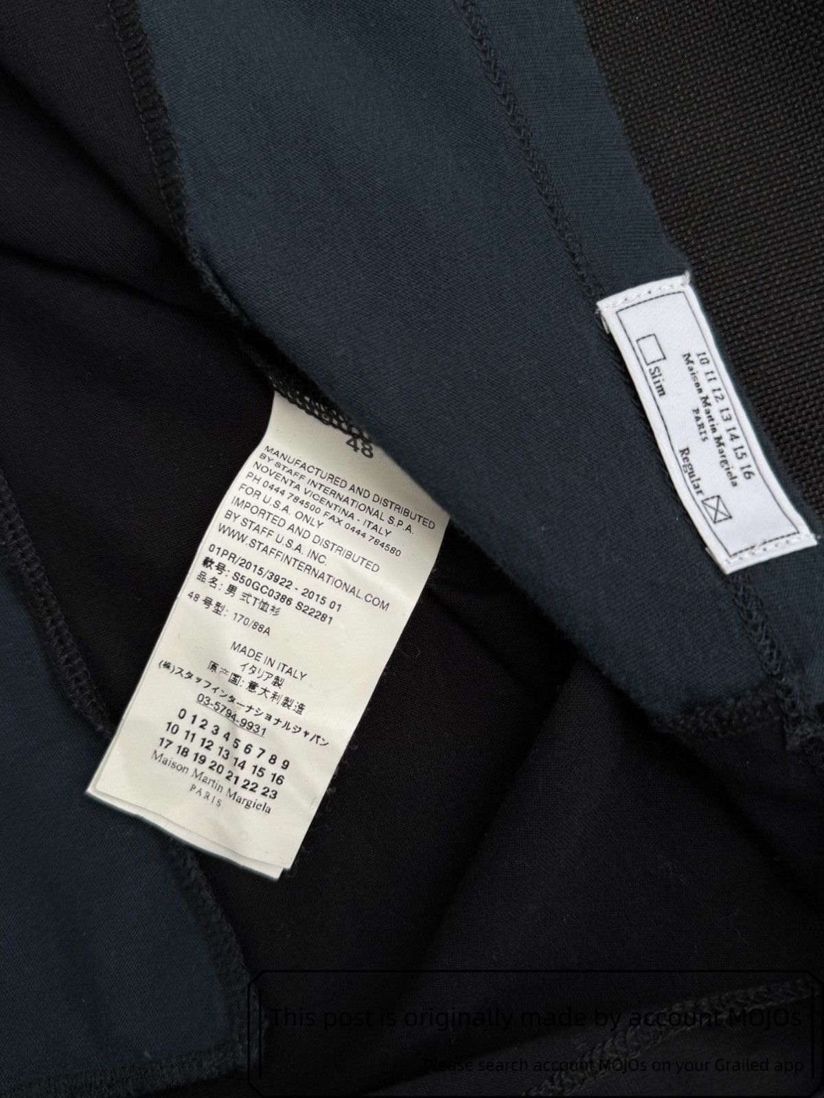 Maison Margiela Sz 48 Maison Margiela 15SS Joint Blue Basic Tee mojos1511 Size US M / EU 48-50 / 2 - 8 Thumbnail