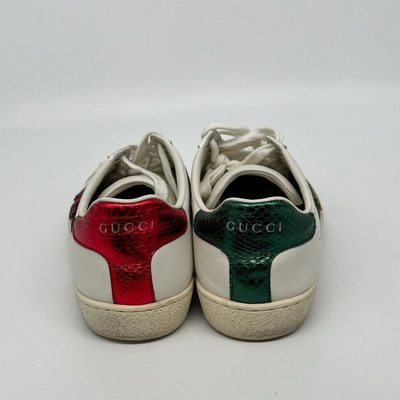 Gucci Ace Leather Sneakers with Pineapple Embroidery -2508
