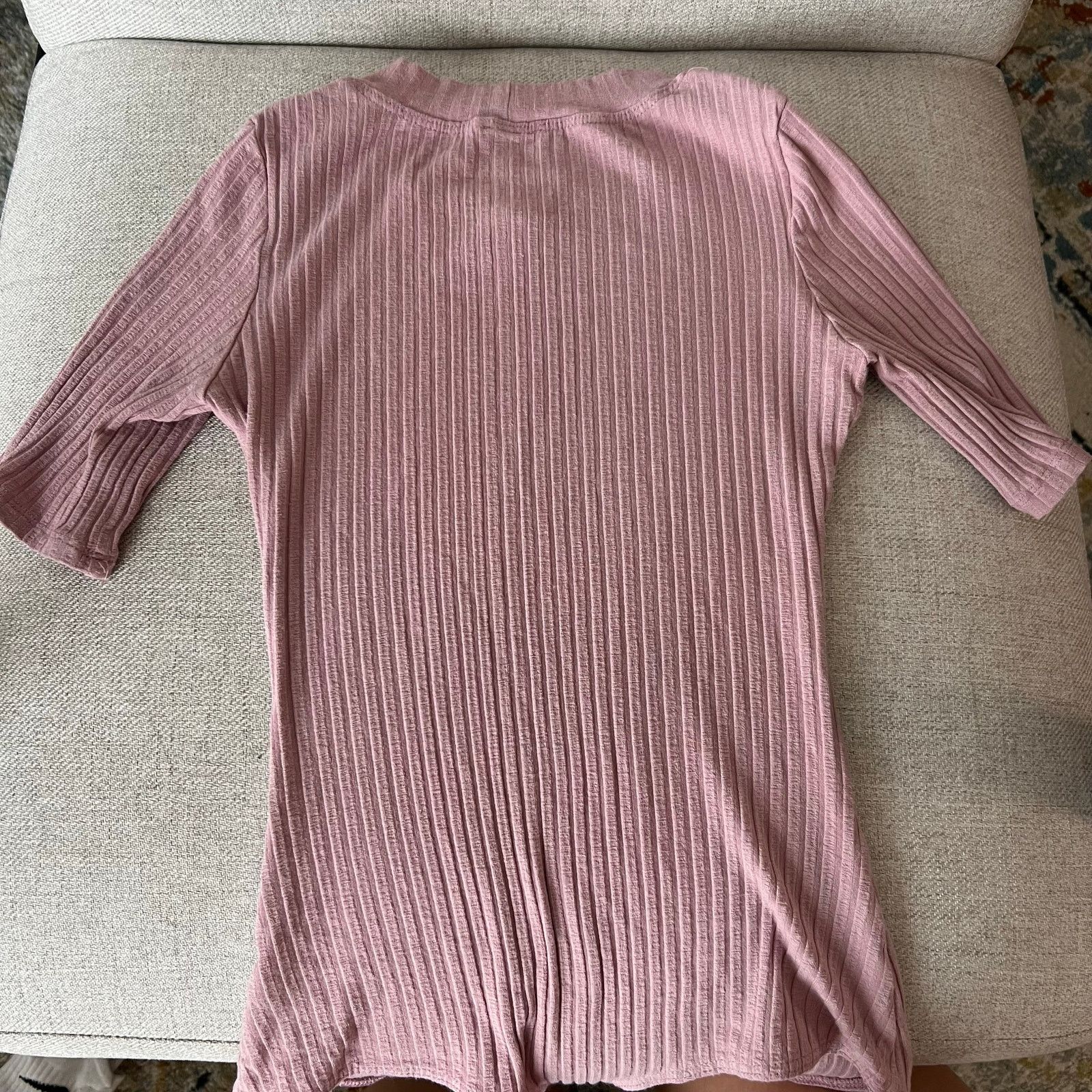 ALIX NYC Alix NYC Ridge Novelty Knit Bodysuit In Pink Ribbed Size S Size S / US 4 / IT 40 - 7 Thumbnail