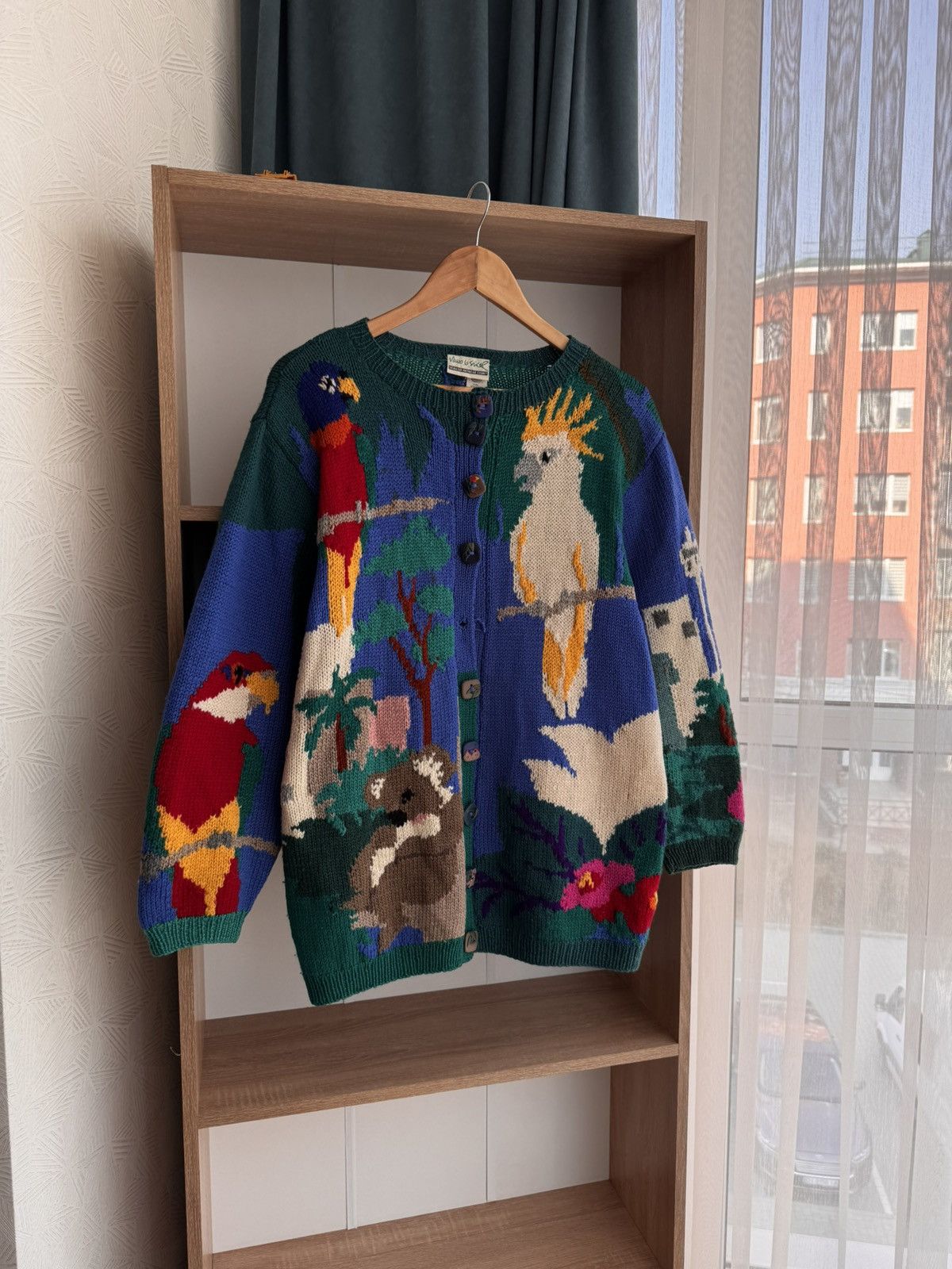 Vintage Vintage Signature Sydney Parrot & Coala Luxury Wool Cardigan Size US L / EU 52-54 / 3 - 3 Thumbnail