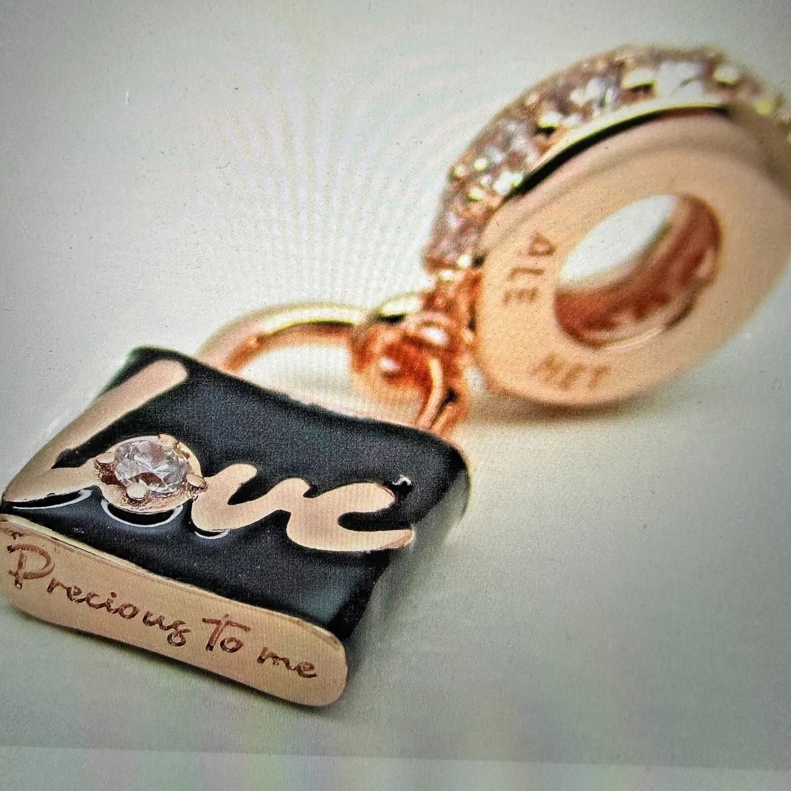 pandora Authentic Pandora , Rose Love Padlock Dangle Valentine Charm Size ONE SIZE - 1 Thumbnail
