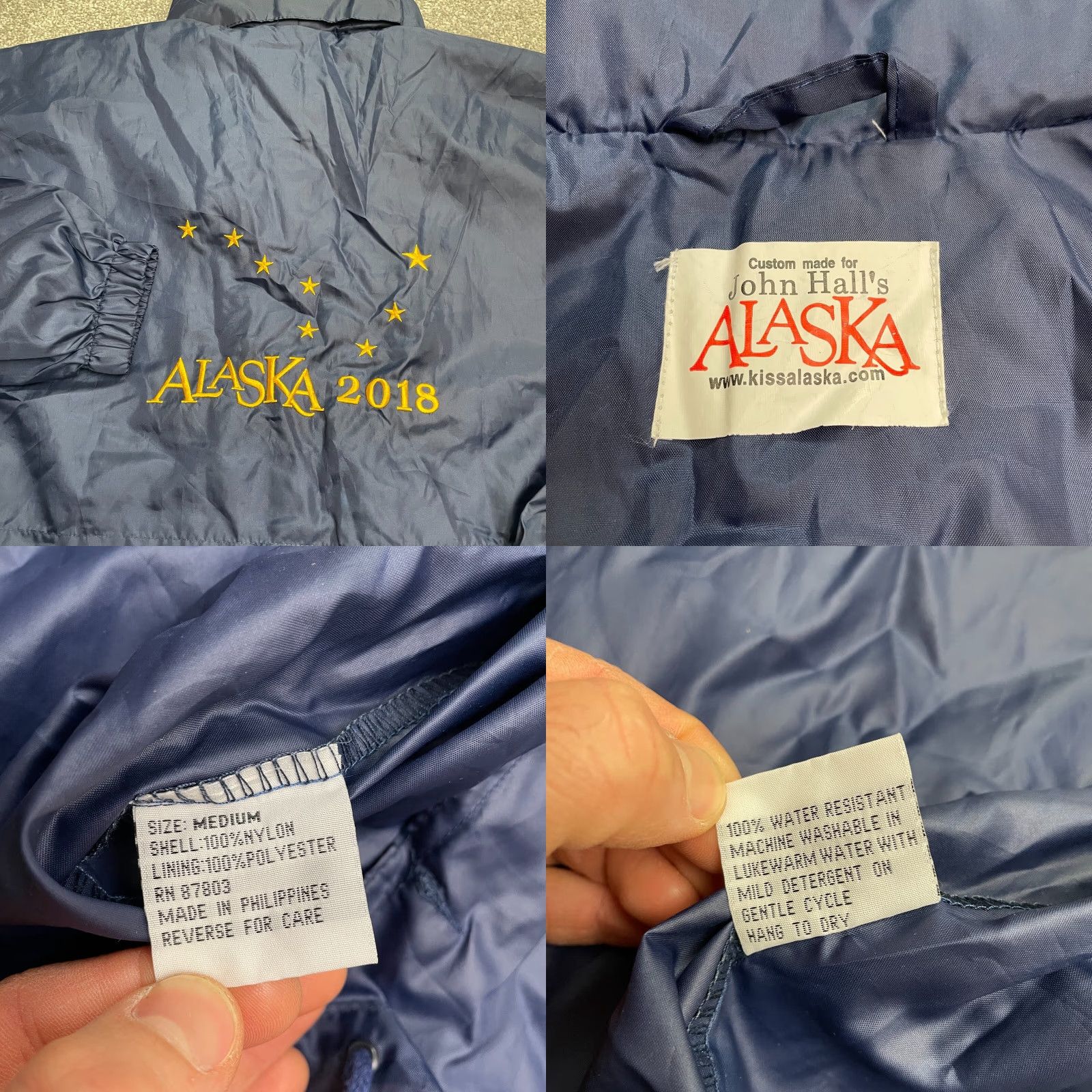 Rains John Hall's Alaska Windbreaker Mens Jacket Regular Medium Blue Full Zip Outdoor Windbreaker Size US M / EU 48-50 / 2 - 8 Thumbnail