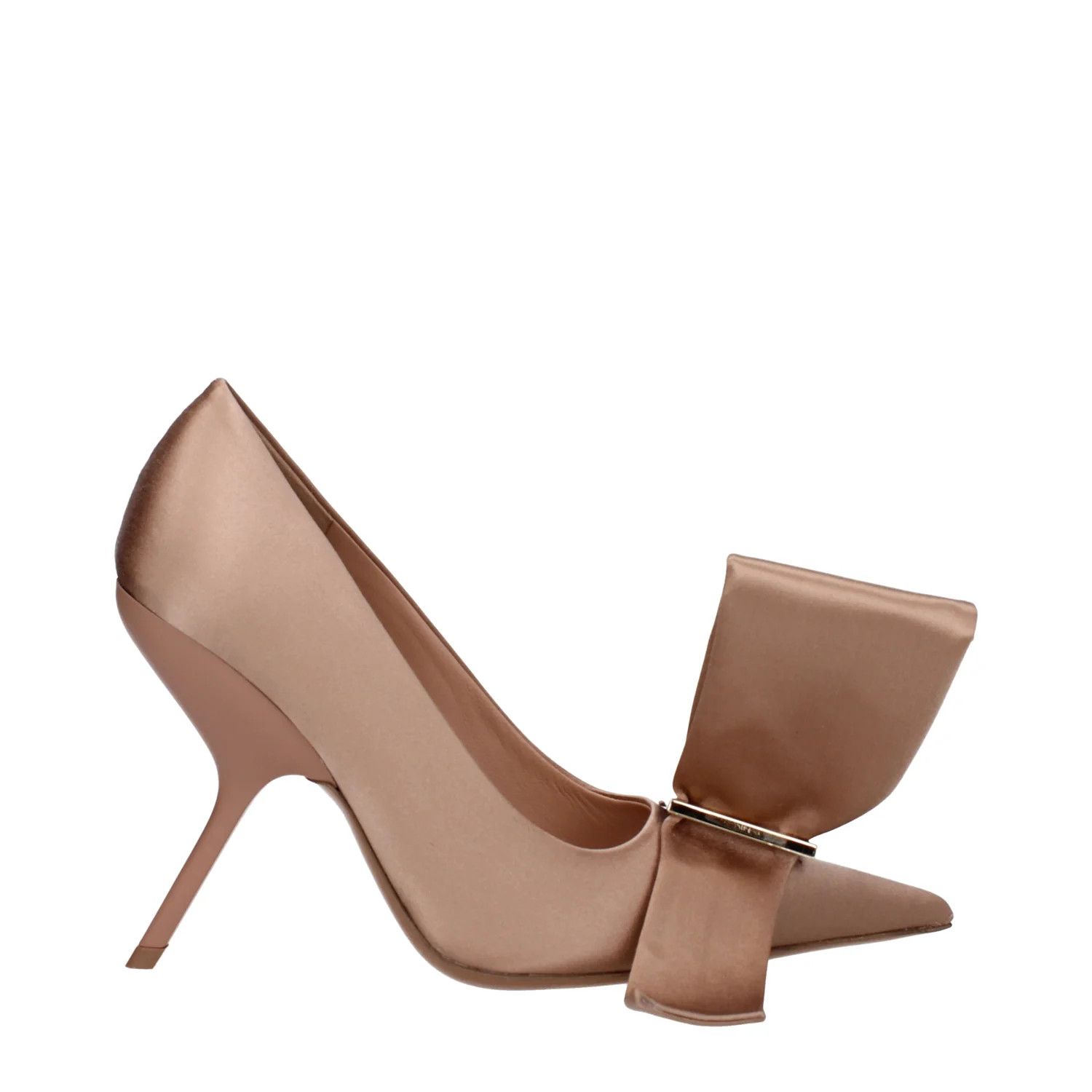 ob1o1e1224 Satin Pumps in Beige