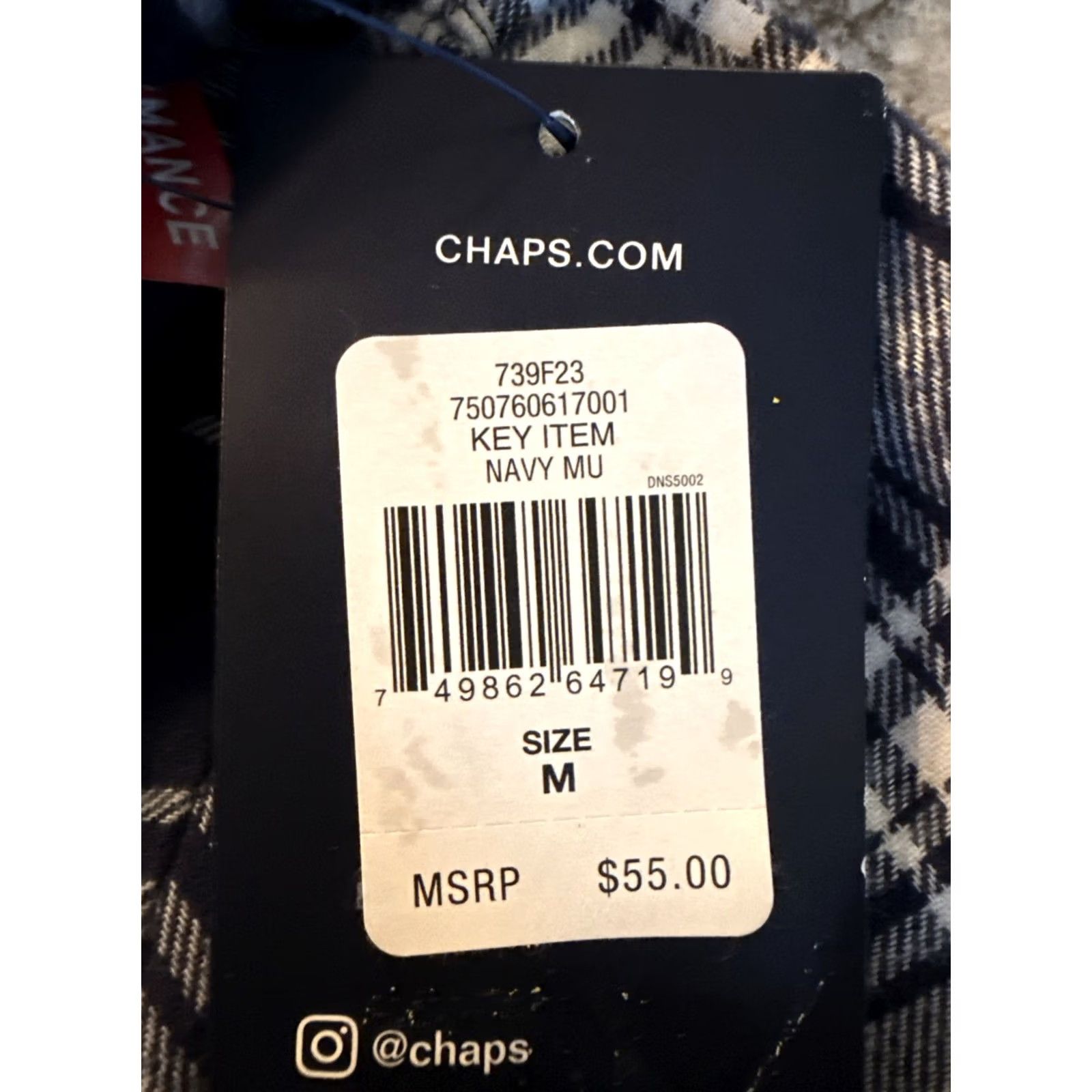 Chaps Chaps Performance Flannel Shirt Men’s M Navy Blue Plaid Button-Up NWT Size US M / EU 48-50 / 2 - 4 Thumbnail