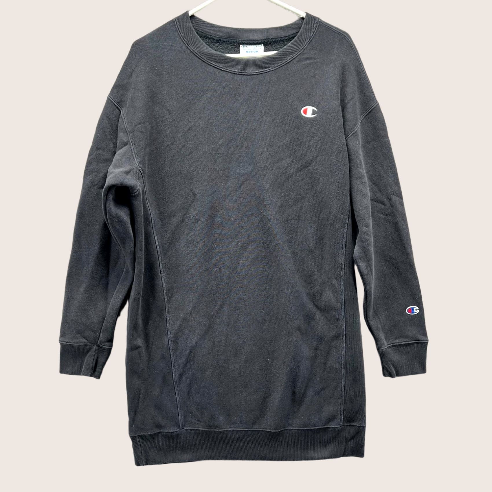 Champion VINTAGE Champion Sweater Dress Womens M Black Reverse Weave Embroidery Pullover Crew Neck Long Sleeve Size M / US 6-8 / IT 42-44 - 1 Thumbnail