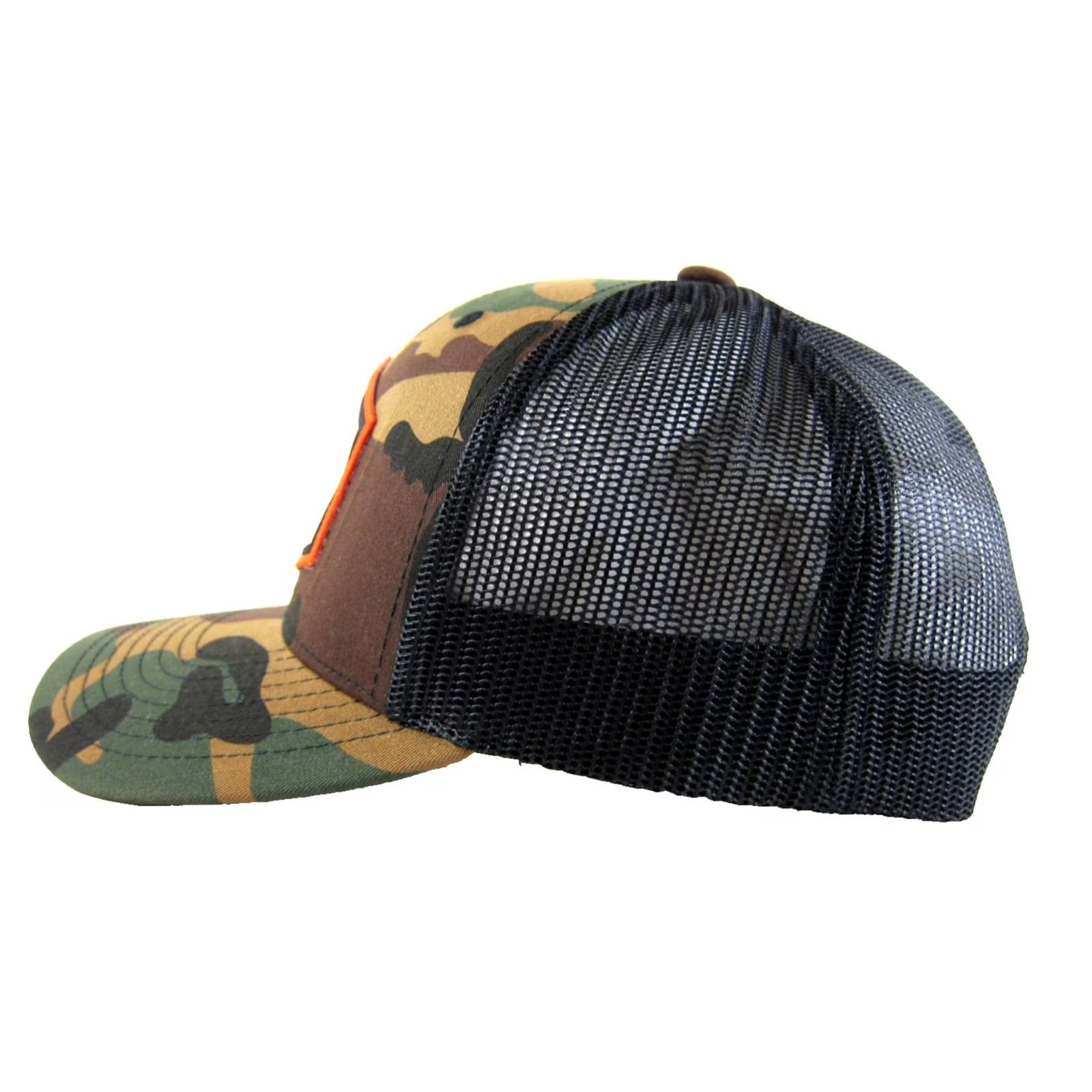 Rainbow Rainbow Seekers Camouflage Green Brown Black Fish Fishing Hunting Trucker Hat OS Size ONE SIZE - 4 Thumbnail