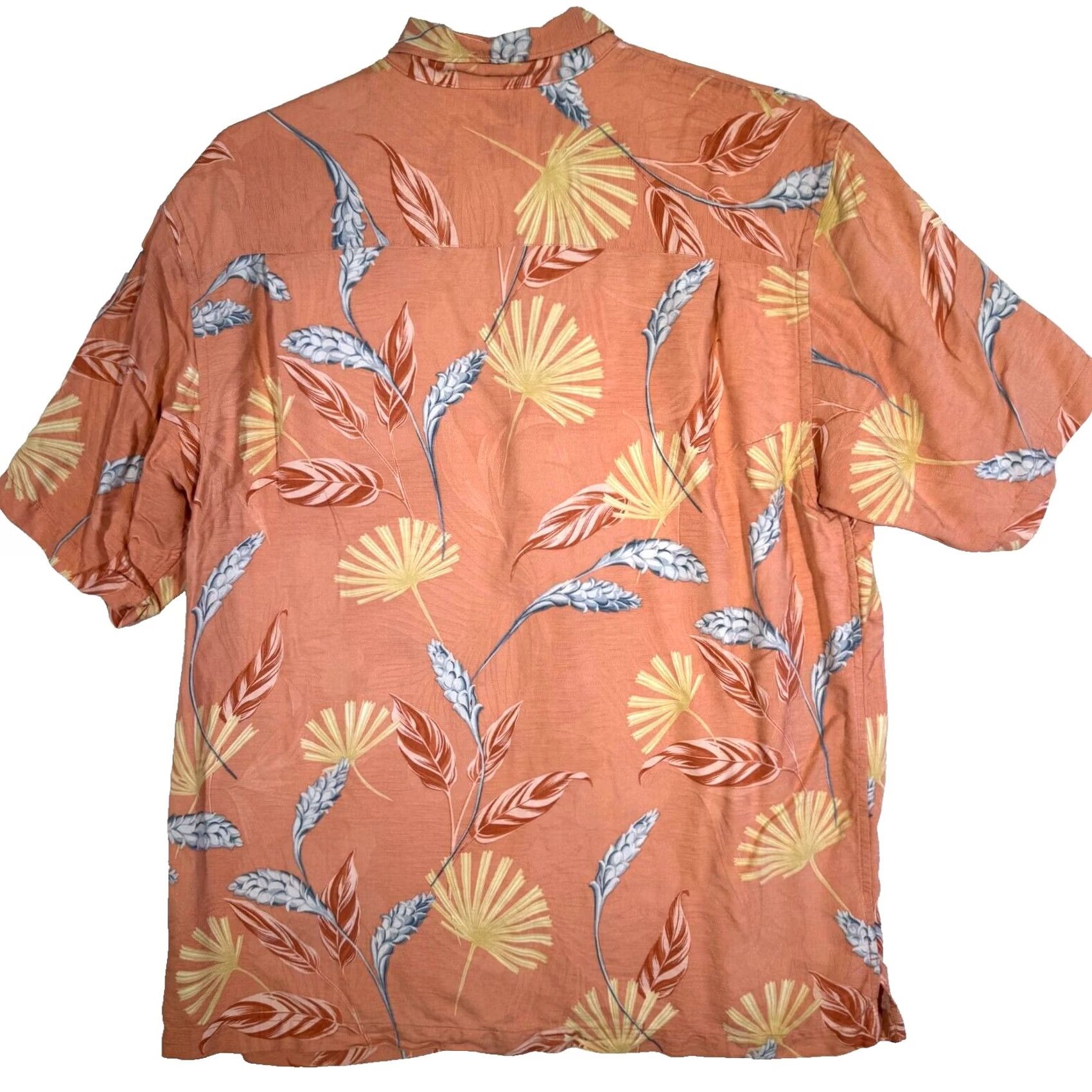 Tommy Bahama Tommy Bahama Silk Shirt Men’s XL Orange Floral Print Short Sleeve Button-Up Shirt Size US XL / EU 56 / 4 - 2 Thumbnail