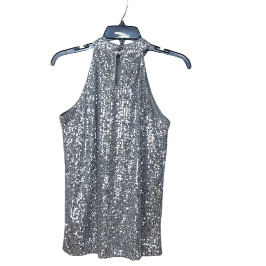 Other Cable & Gage Lunar Silver Sequin Halter Top, Sz. S Size S / US 4 / IT 40 - 15 Thumbnail