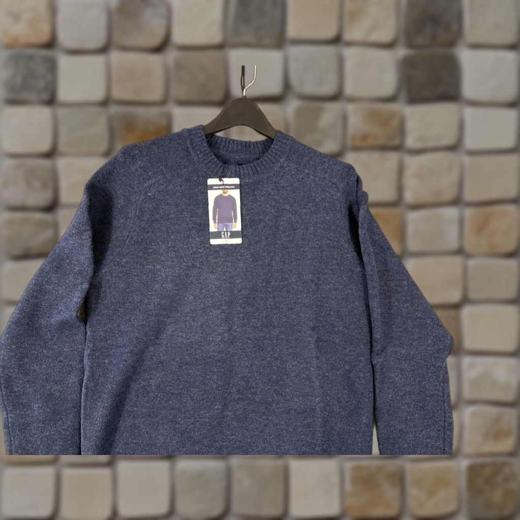 Gap Gap Pullover Sweater Mens S Navy Stretch Wool Blend Crew Neck Long Sleeve NWT Size US S / EU 44-46 / 1 - 1 Thumbnail