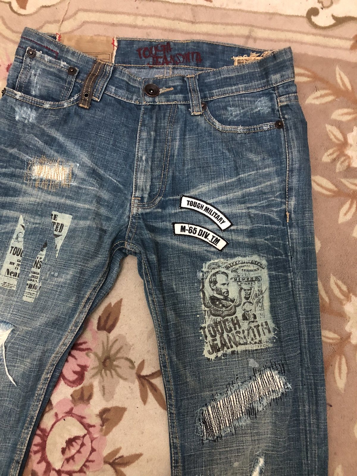 If Six Was Nine Distressed denim punk Japanese very rare Size US 33 - 3 Thumbnail