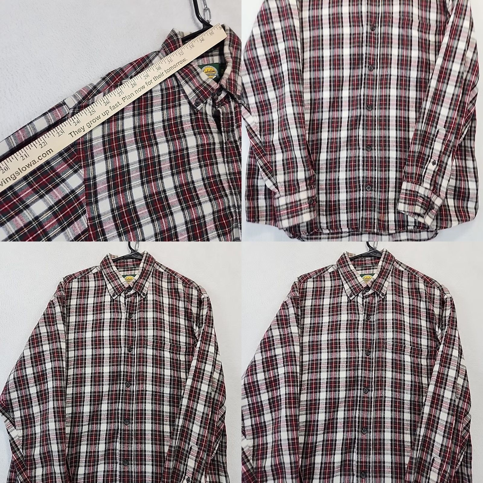 Vintage Cabela’s Christmas Red Green Plaid Flannel Men Sz M Button Down Holiday Shirt Size US M / EU 48-50 / 2 - 8 Thumbnail