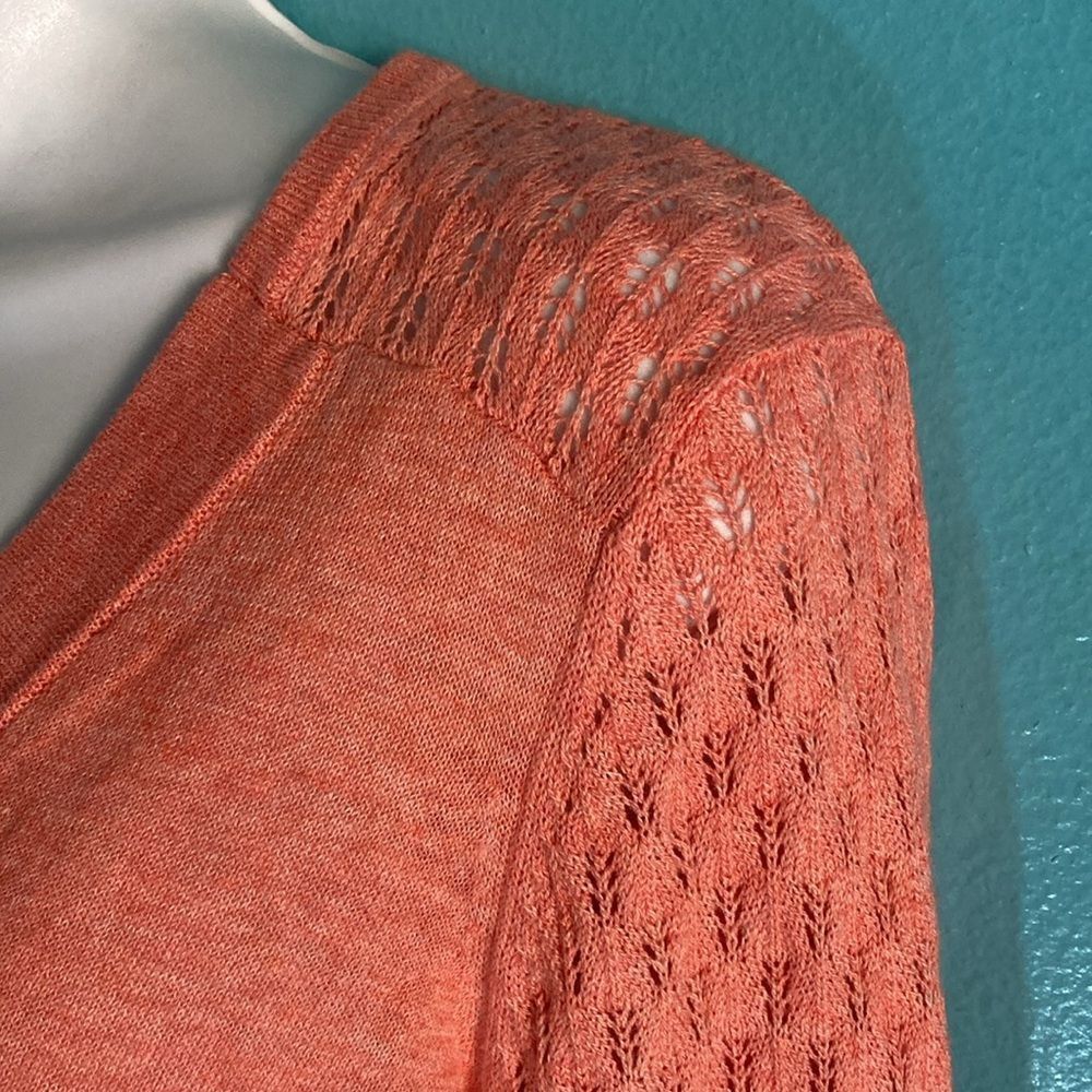 Anthropologie Rosie Neira Anthropologie Size S Peach Knit Sweater Faux Tie Size S / US 4 / IT 40 - 8 Thumbnail