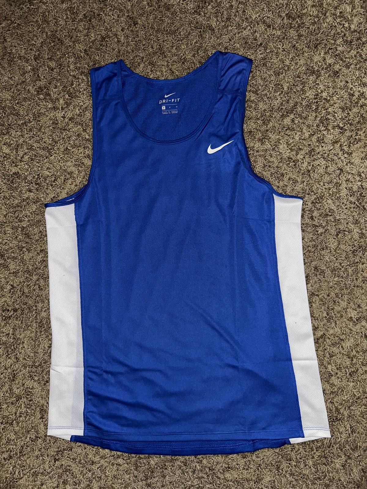 Nike Nike Dry Miler Black/White Running Race Day Track Tank Top Jersey Size US L / EU 52-54 / 3 - 1 Thumbnail