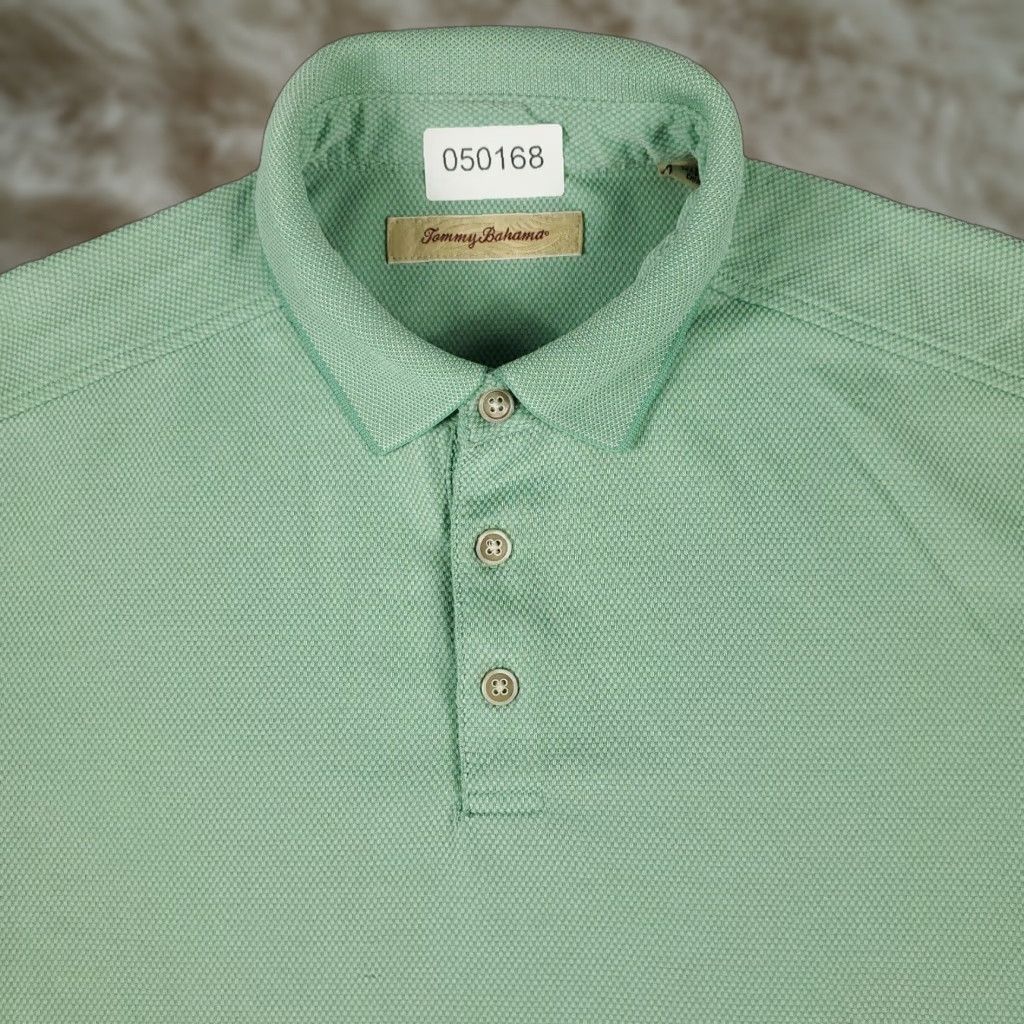 Tommy Bahama Tommy Bahama Polo Shirt Mens Large Gray Casual Short Sleeve - Regular Fit, Cotton Blend, Button-Front, Classic Preppy Polo Shirt for Men Size US L / EU 52-54 / 3 - 1 Thumbnail