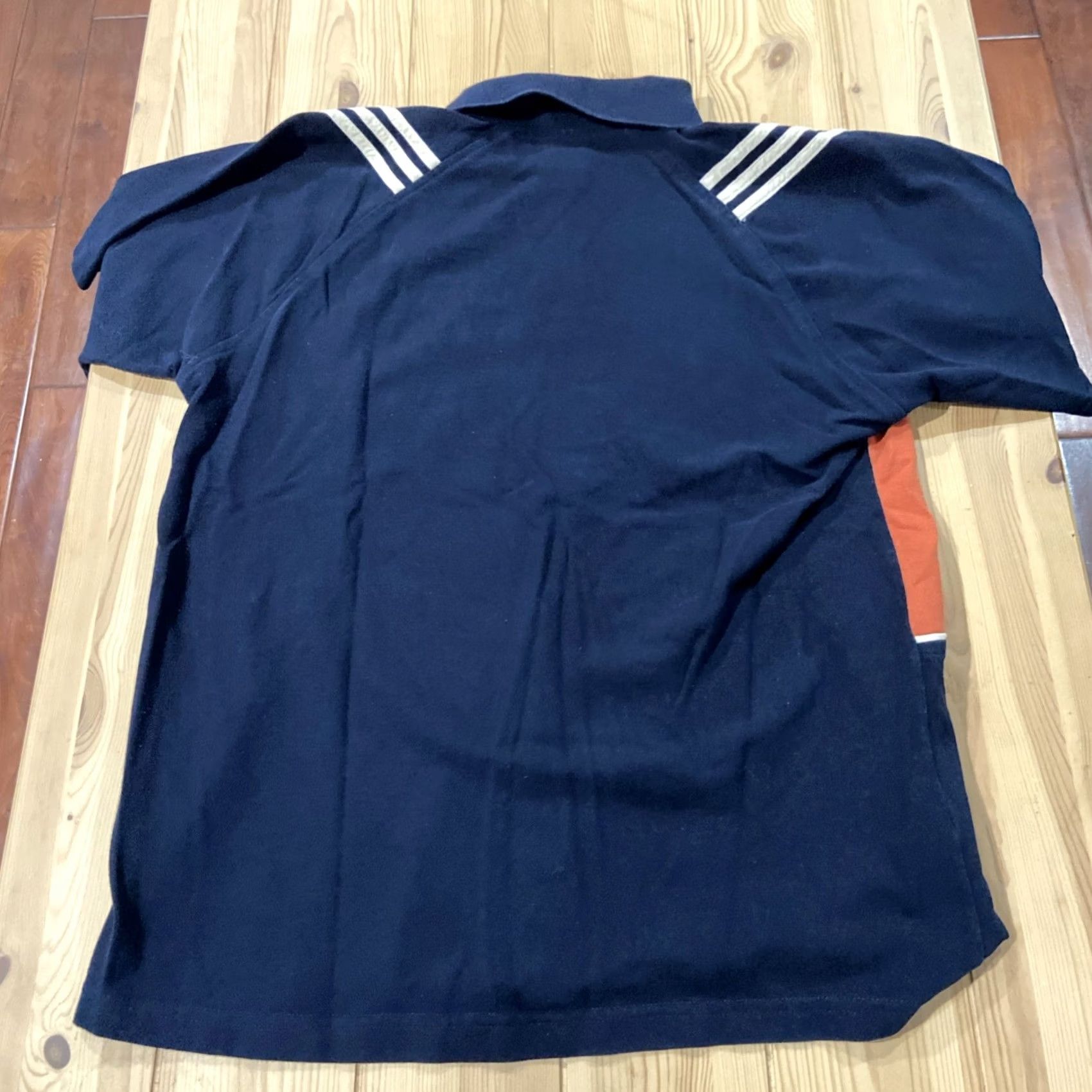 Adidas VINTAGE adidas Velour Polo Shirt Striped Orange Blue Men's 2XL Polo Shirt Velour Cotton Blend Logo Short Sleeve Collared Regular Vintage YES Mens Size US XXL / EU 58 / 5 - 6 Thumbnail