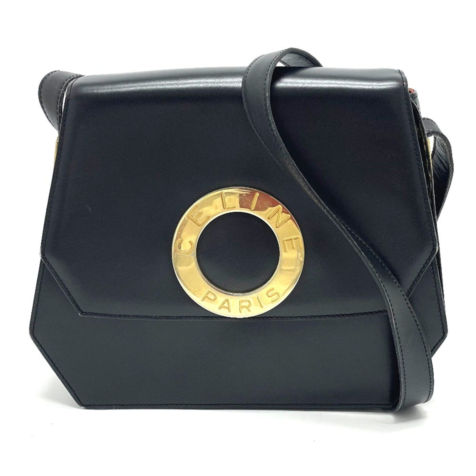 Celine CELINE logo Bag Crossbody Shoulder Bag Black GoldHardware Size ONE SIZE - 1 Thumbnail