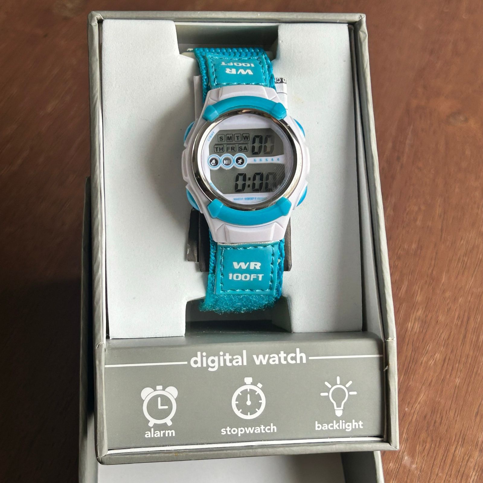Other Blue & White Digital Watch Water Resistant New Battery Size ONE SIZE - 7 Thumbnail