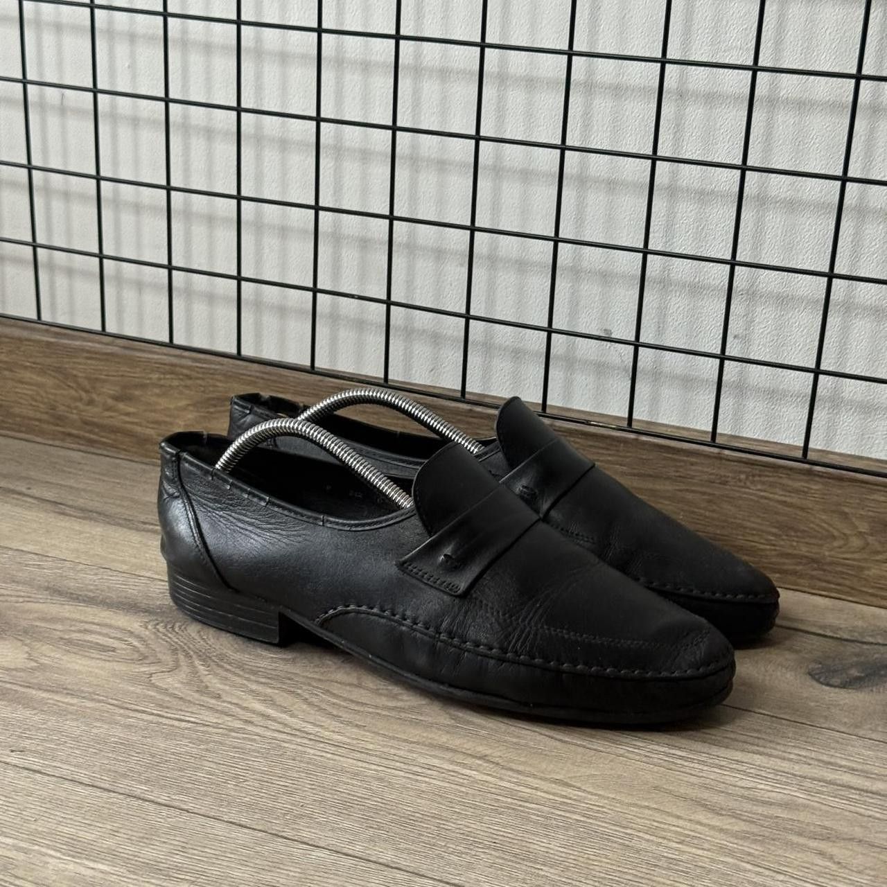 Vintage Loafers Black Leather Vintage 90s Size US 12.5 / EU 45-46 - 2 Thumbnail