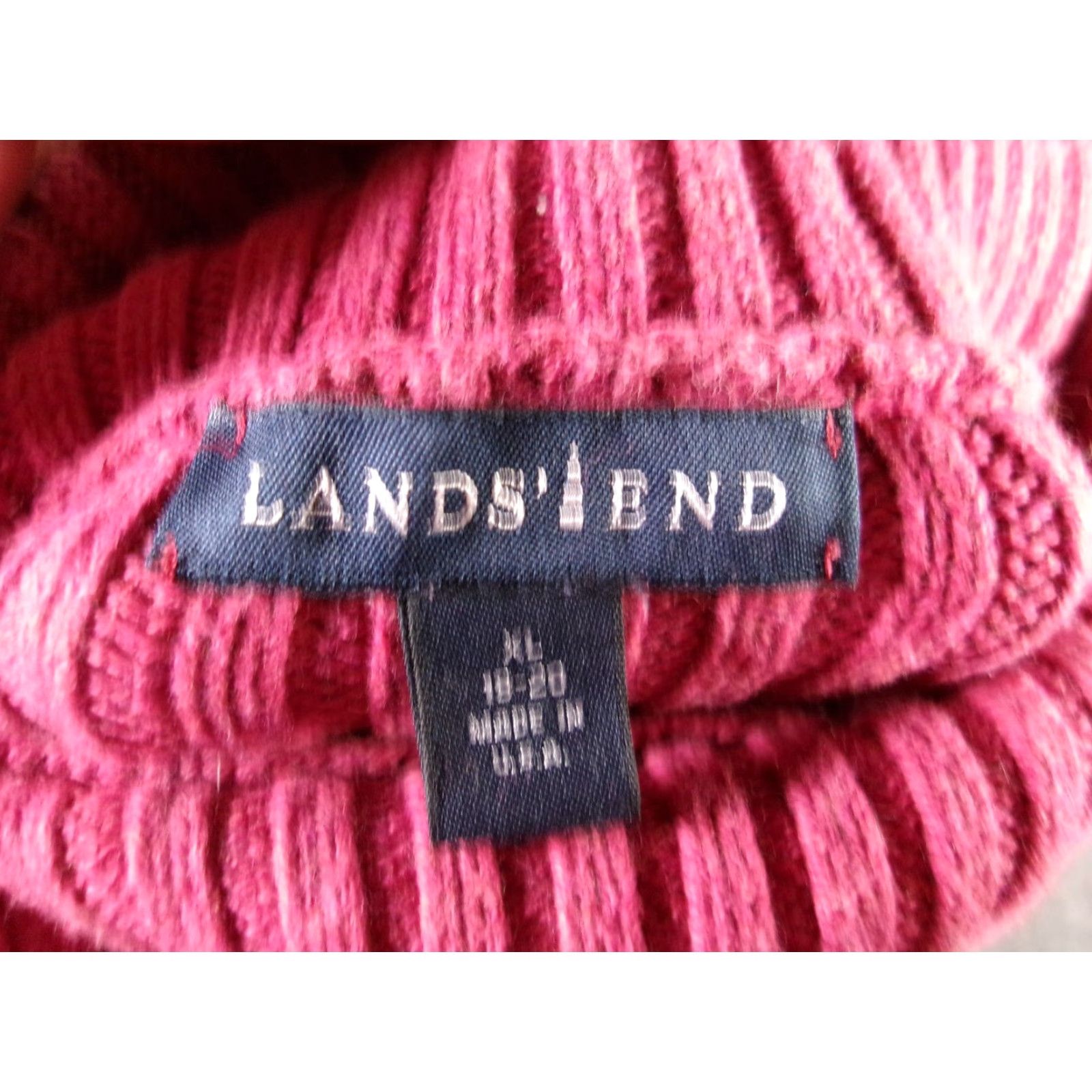 Lands' End Lands' End Sweater Womens M Ribbed Funnel Neck Button Raglan Cotton Burgundy Size M / US 6-8 / IT 42-44 - 6 Thumbnail