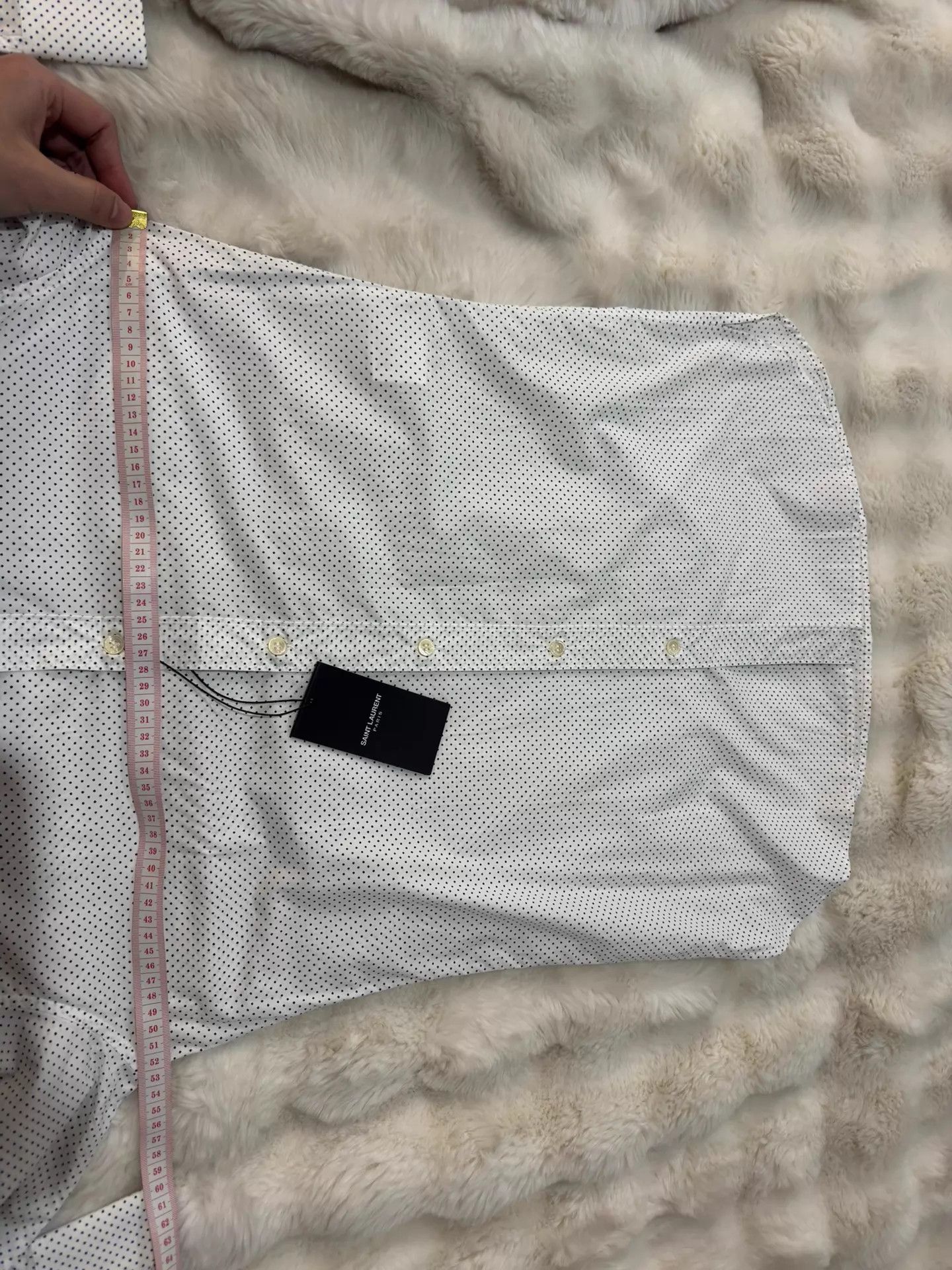 Saint Laurent Paris SLP 15th Anniv White Polka Dot Shirt 39 Size US M / EU 48-50 / 2 - 7 Thumbnail
