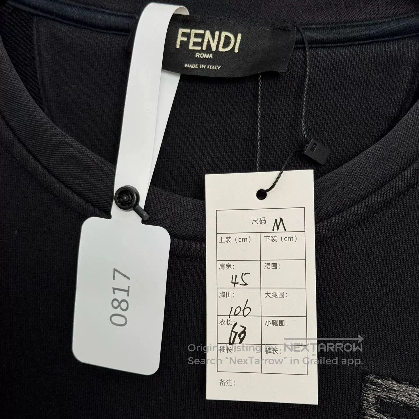 Fendi Fendi Black Logo Gradient Sweatshirt Size M. Size US M / EU 48-50 / 2 - 3 Thumbnail
